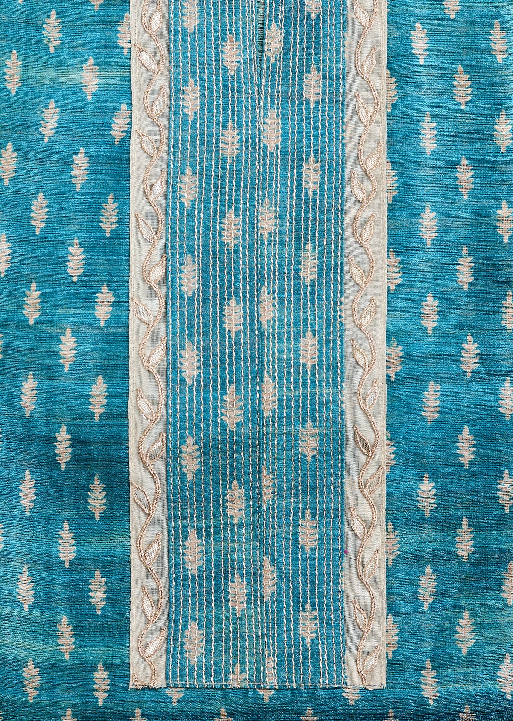 Blue Tussar Suit Set - Image 2