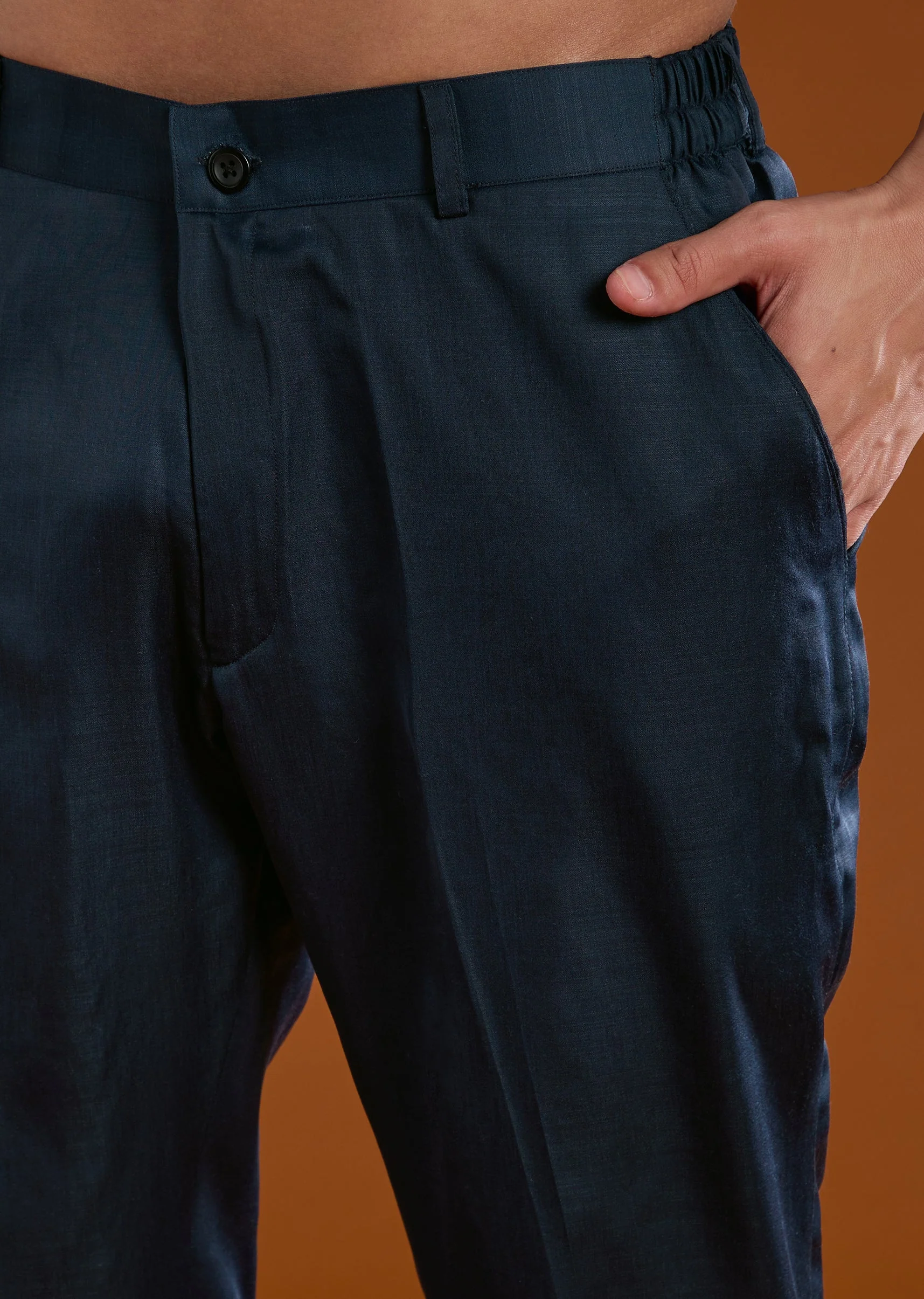 Blue Viscose Mens Indowestern Kurta Pant Set - Image 7