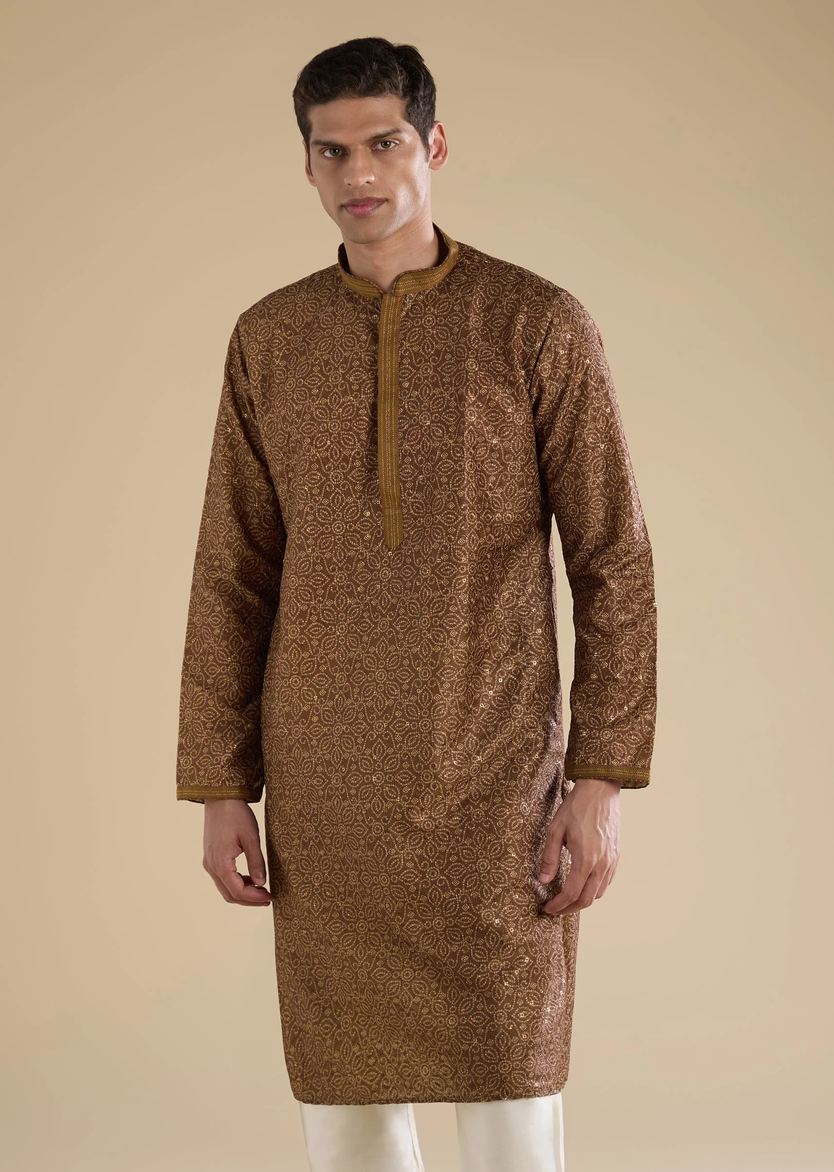 Brown Casual Kurta Set - Image 4