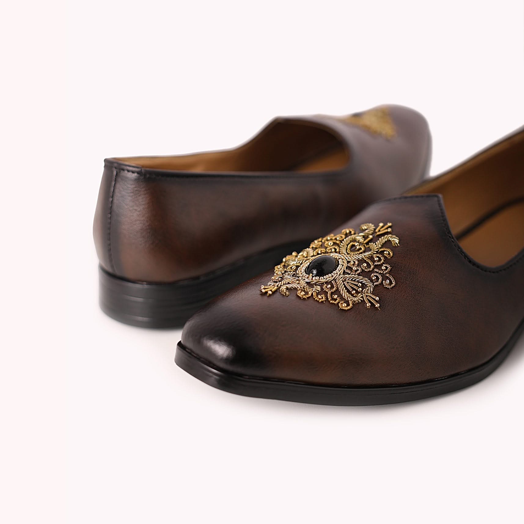 Brown Embroidered Juttis - Image 2