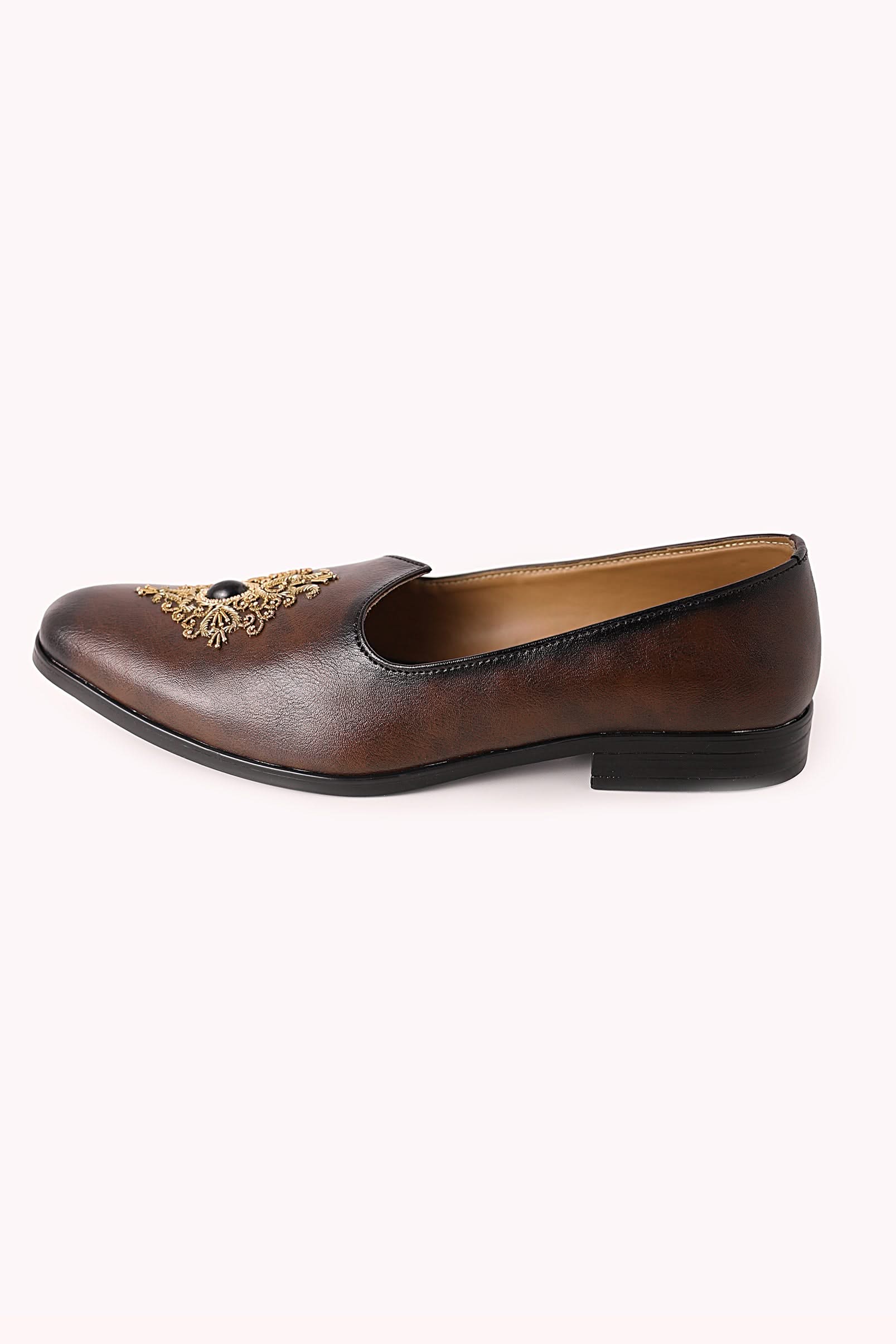 Brown Embroidered Juttis - Image 5