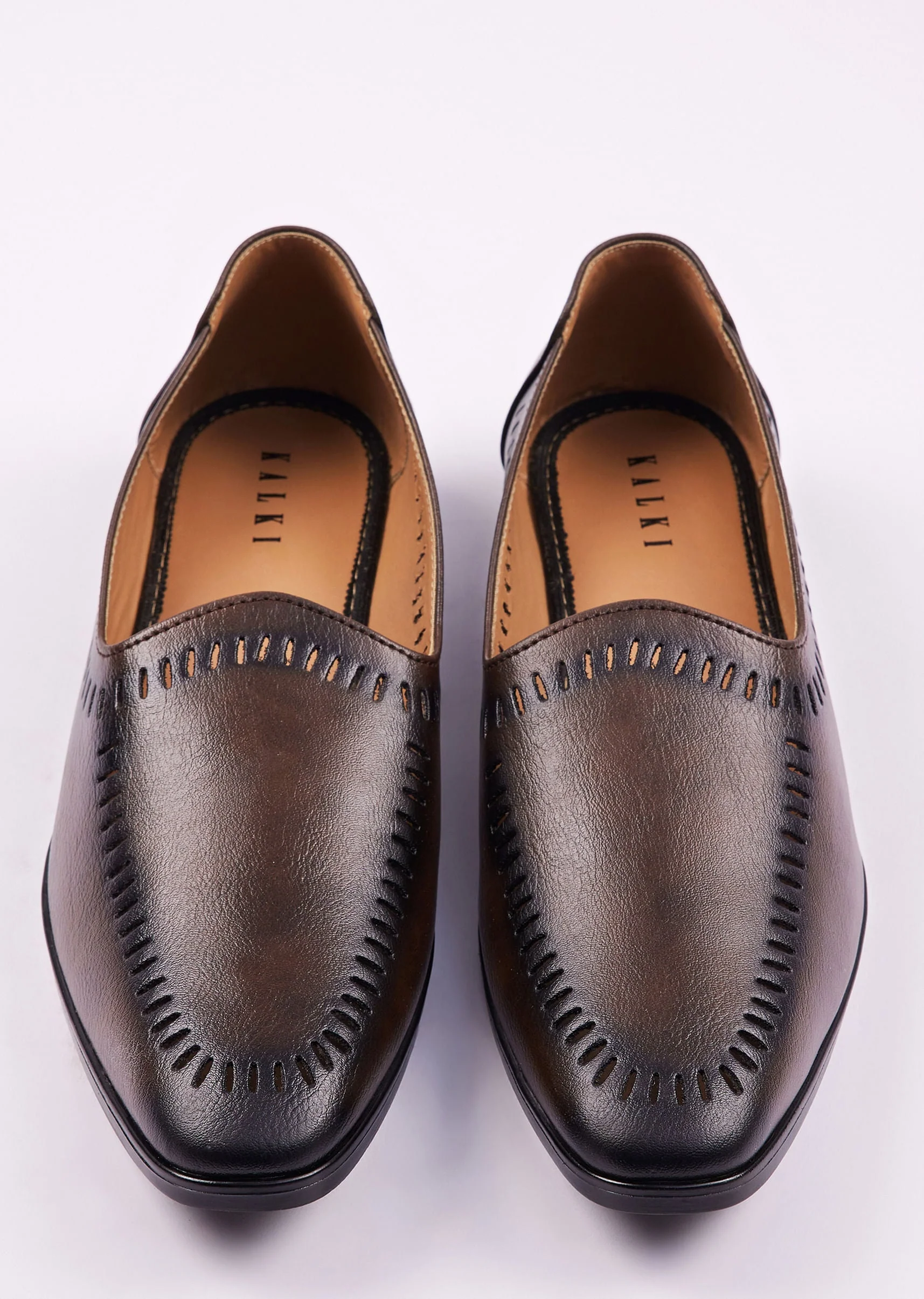 Brown Ethnic Juttis For Men - Image 5