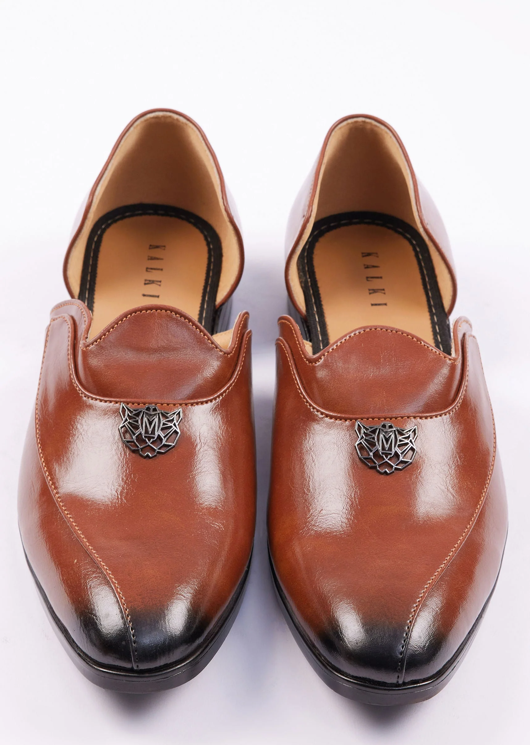 Brown Glossy Juttis For Men - Image 5