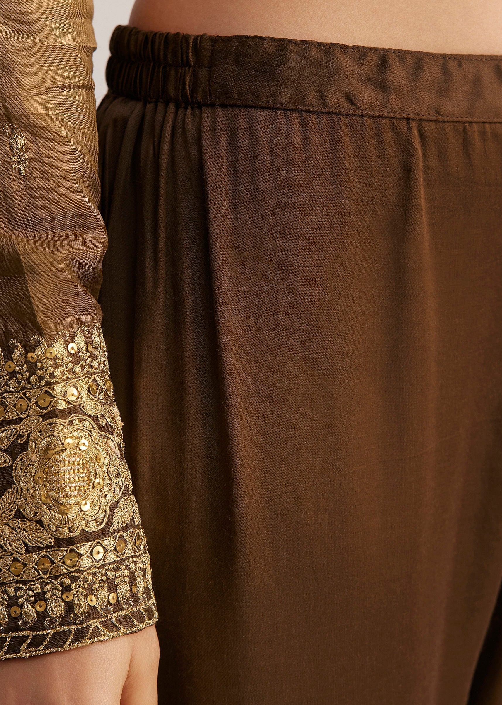 Brown Ombre Embroidered Suit - Image 6