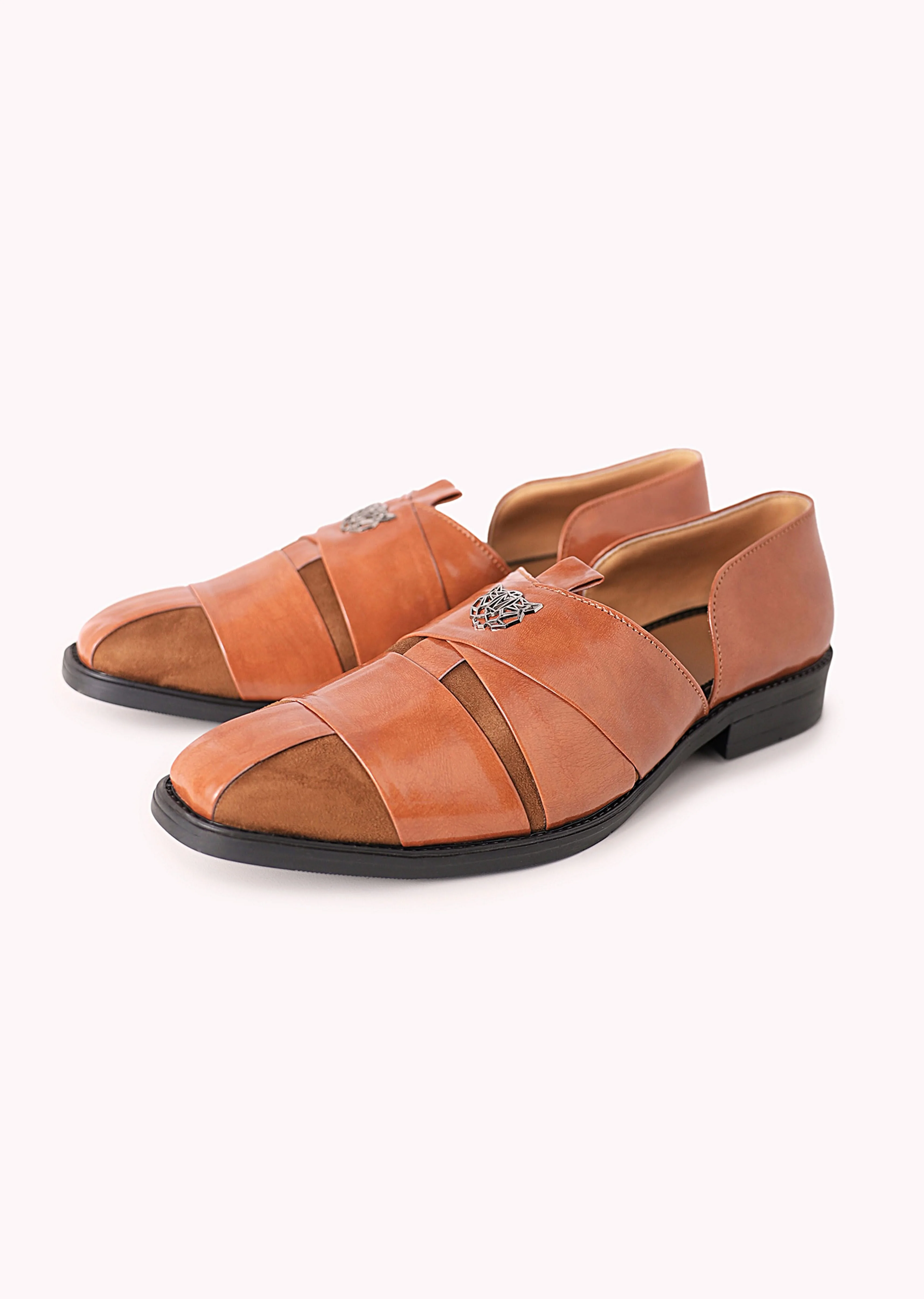 Brown Juttis with Cutwork Detail - Image 5
