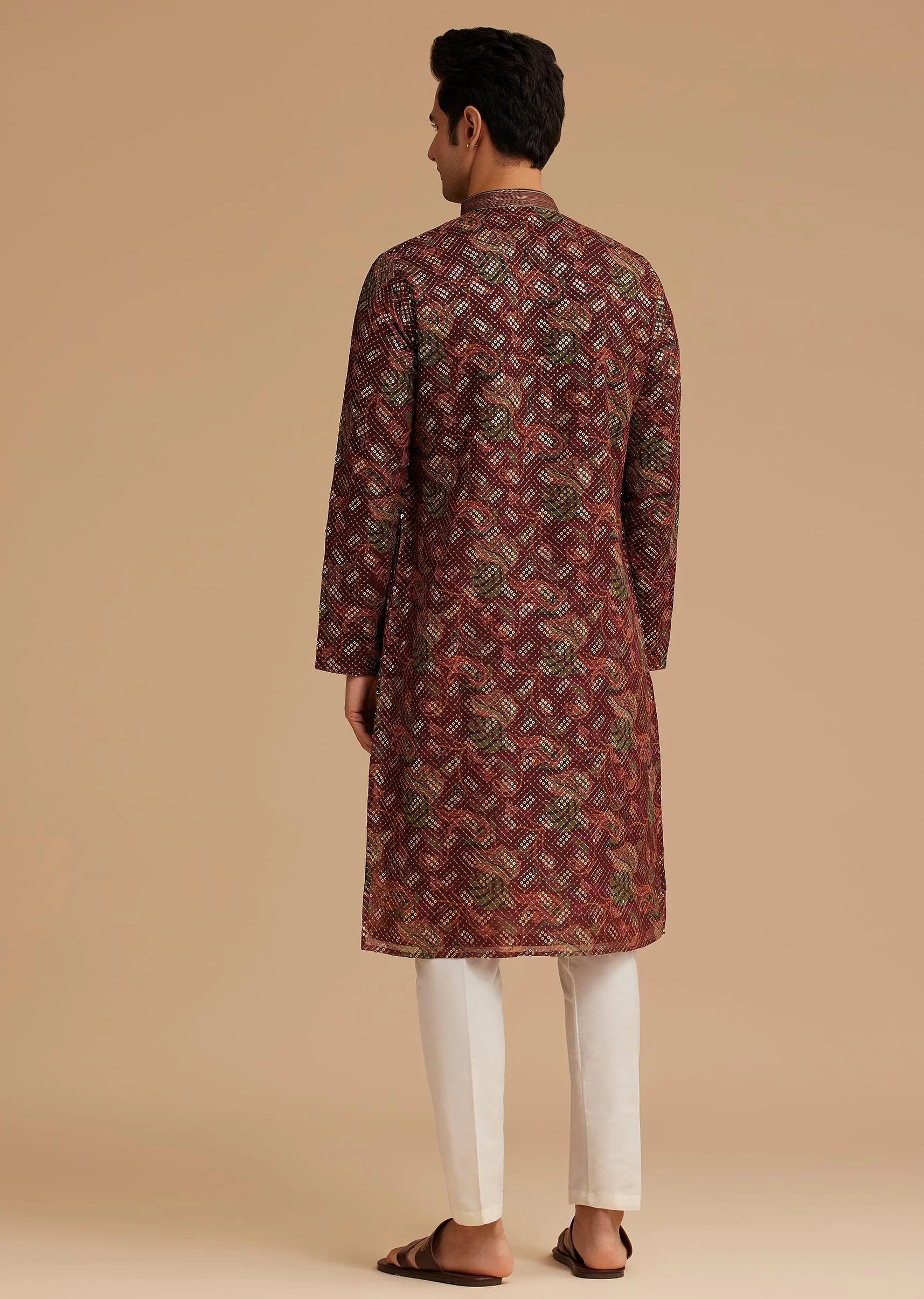 Brown Printed Kurta Set - Image 5