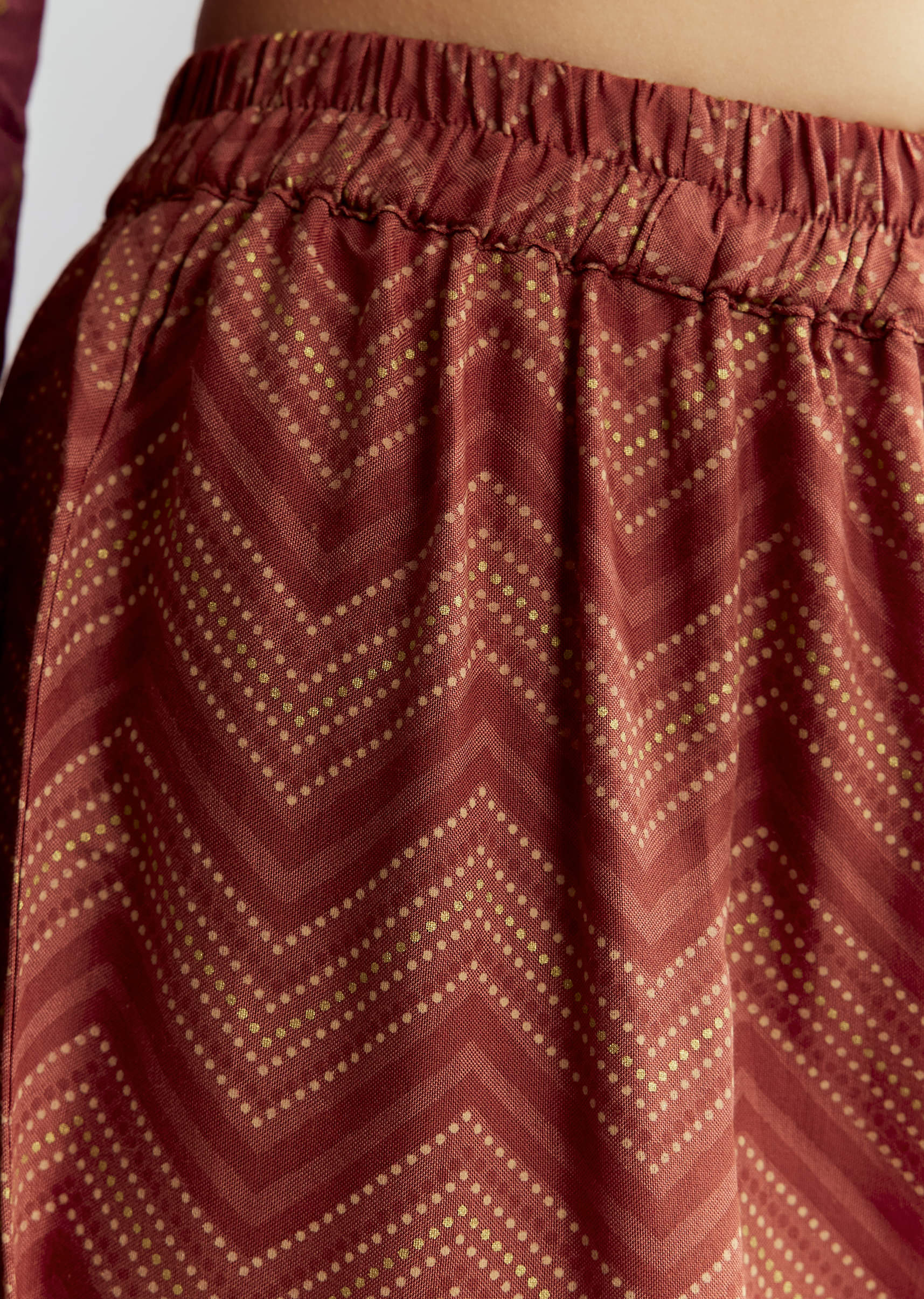 Brown Silk Anarkali Suit With Indie Print And Embroidery - Image 6