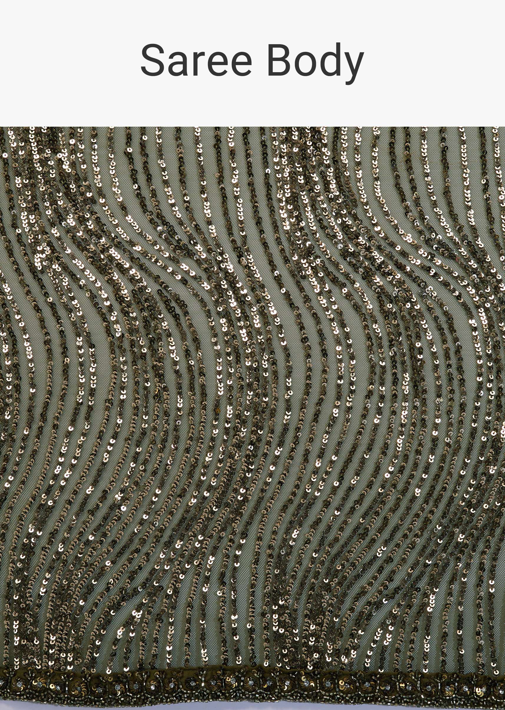 Capulet Olive Green Saree In Sequins With Embroidery - Image 6