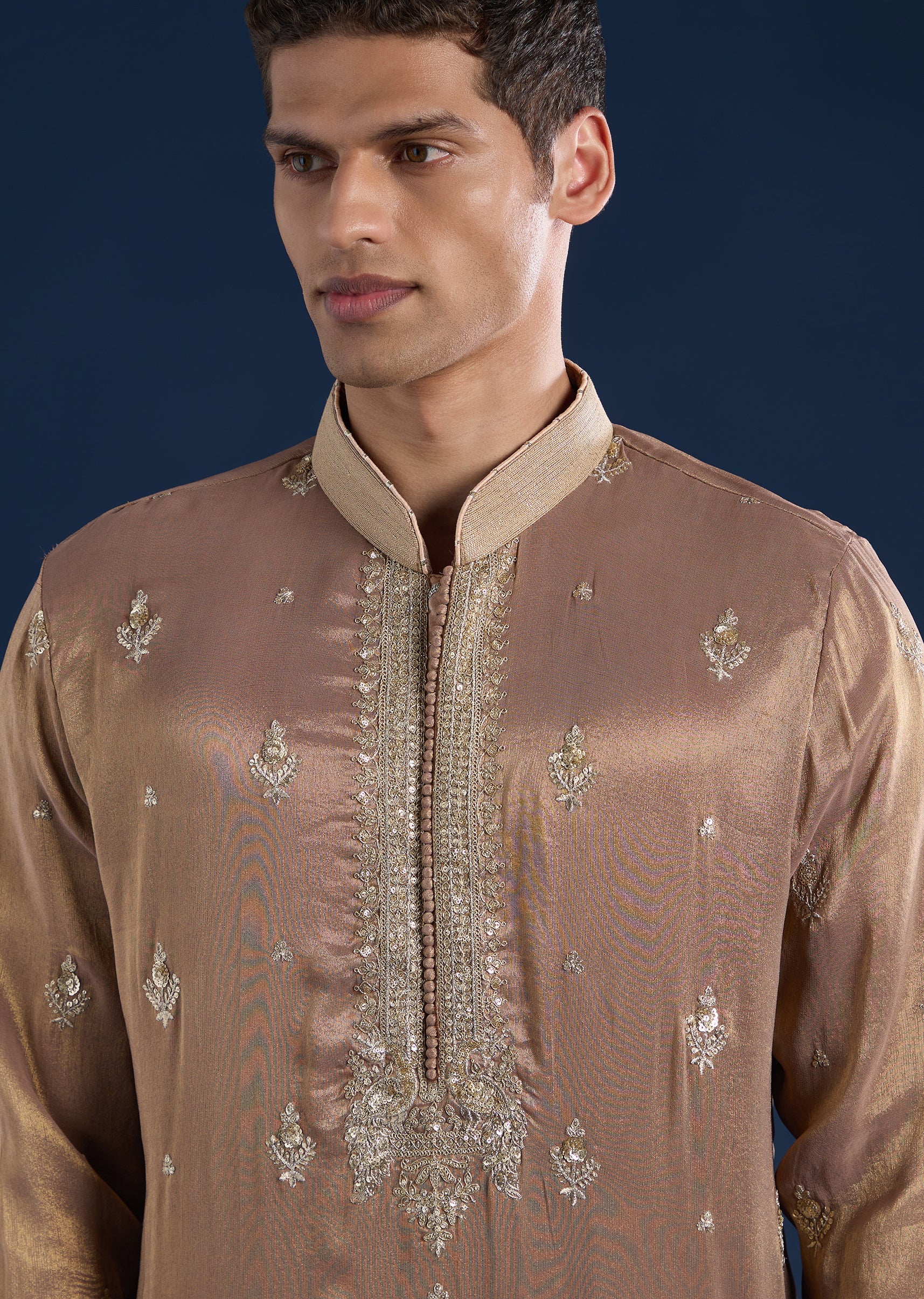 Champagne Tissue Kurta Set - Image 2