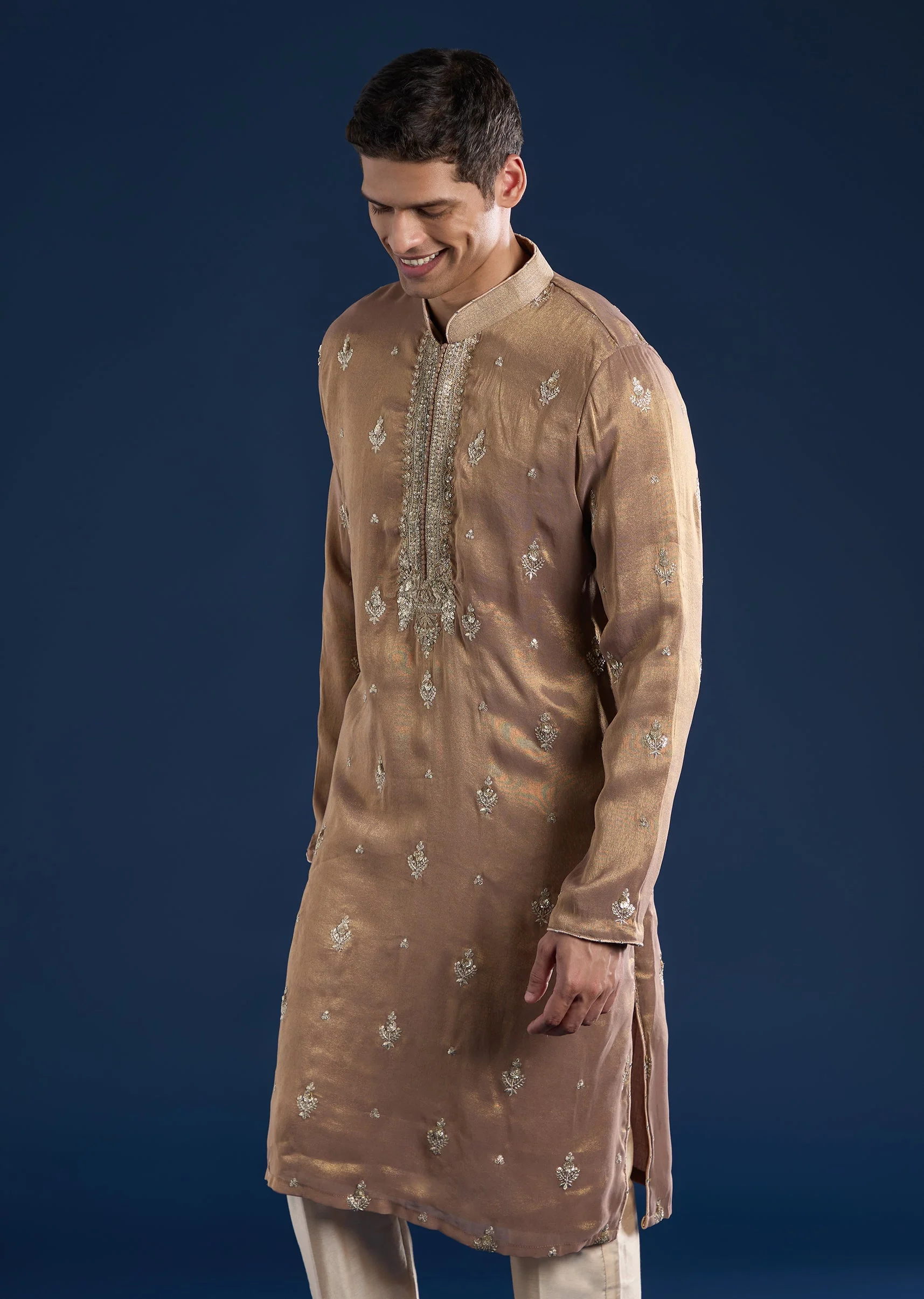 Champagne Tissue Kurta Set - Image 4