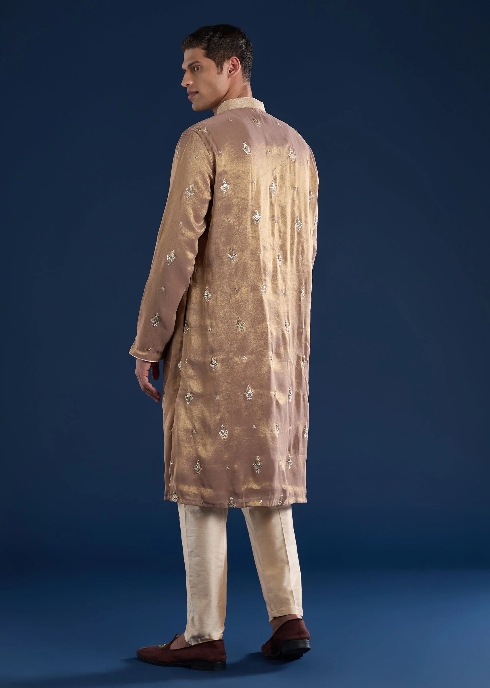 Champagne Tissue Kurta Set - Image 5