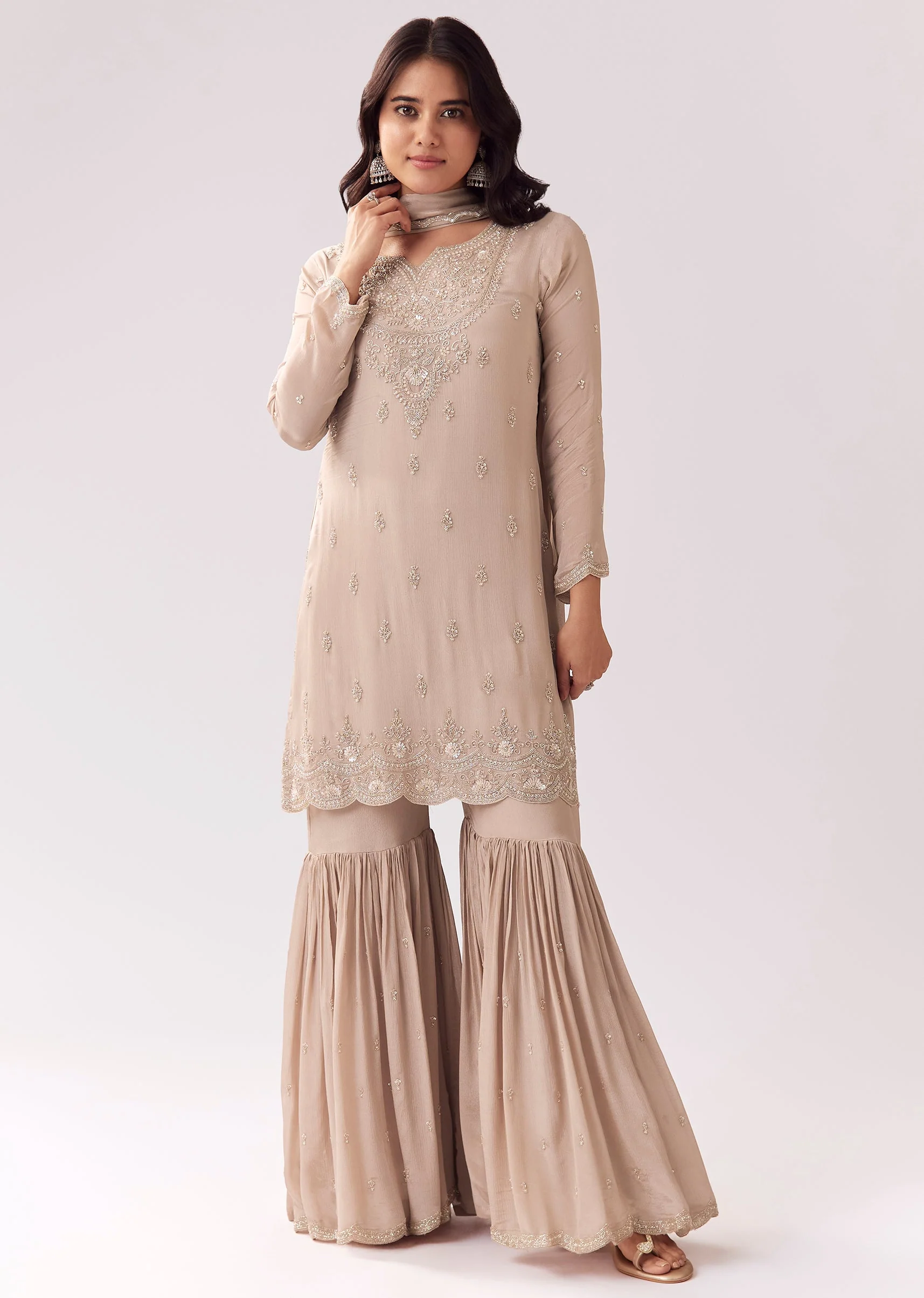 Chinon Sharara Set With Cutdana Work - Image 3