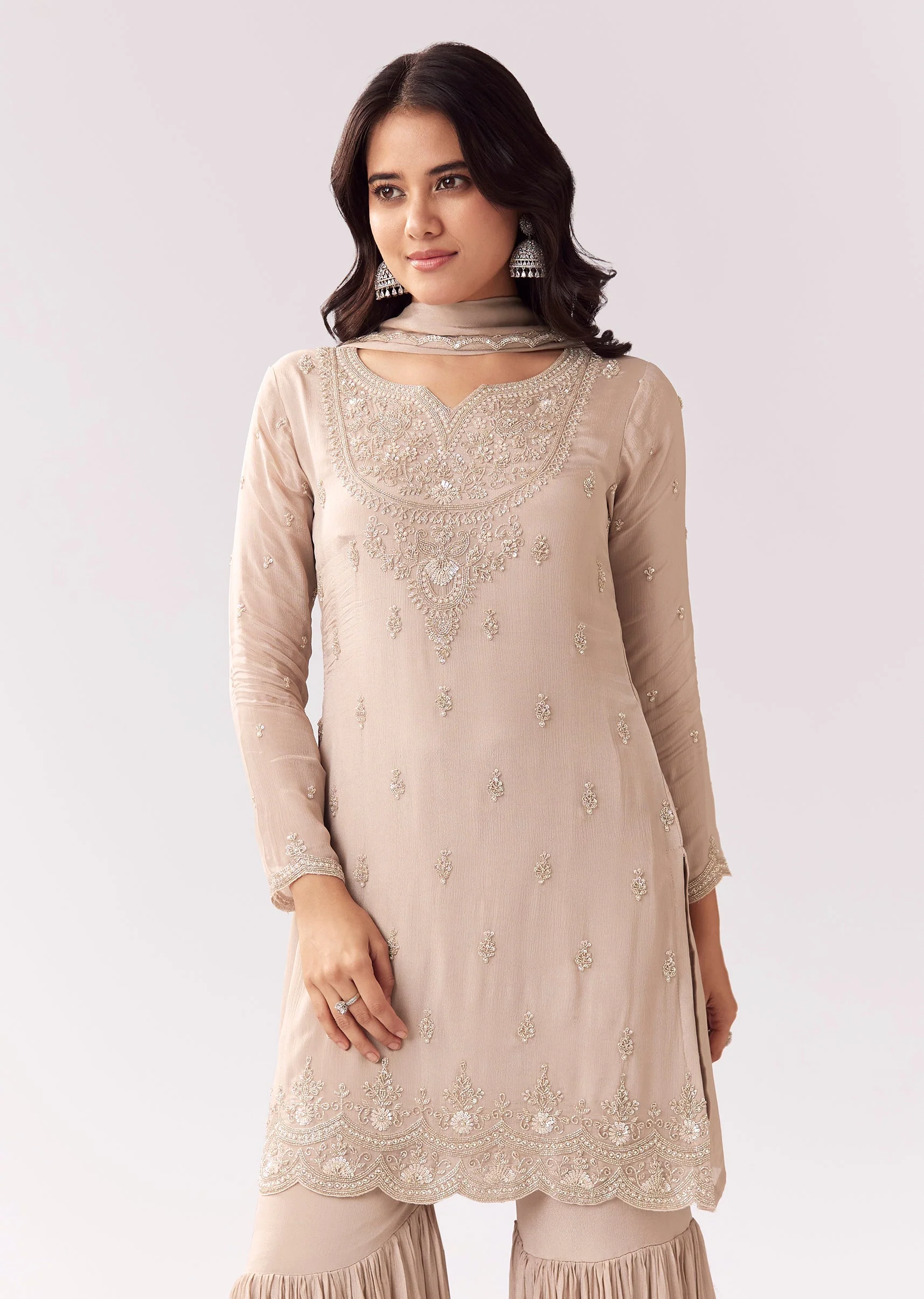 Chinon Sharara Set With Cutdana Work - Image 4
