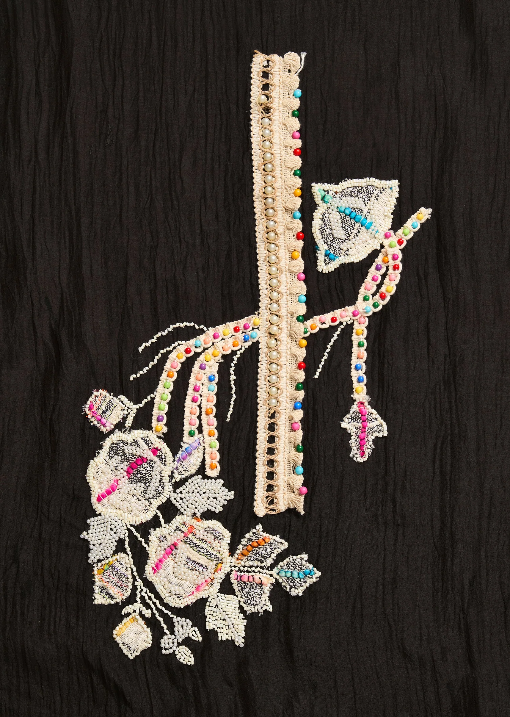Classic Black And White Cotton Printed Unstitched Suit With Dupatta - Image 2