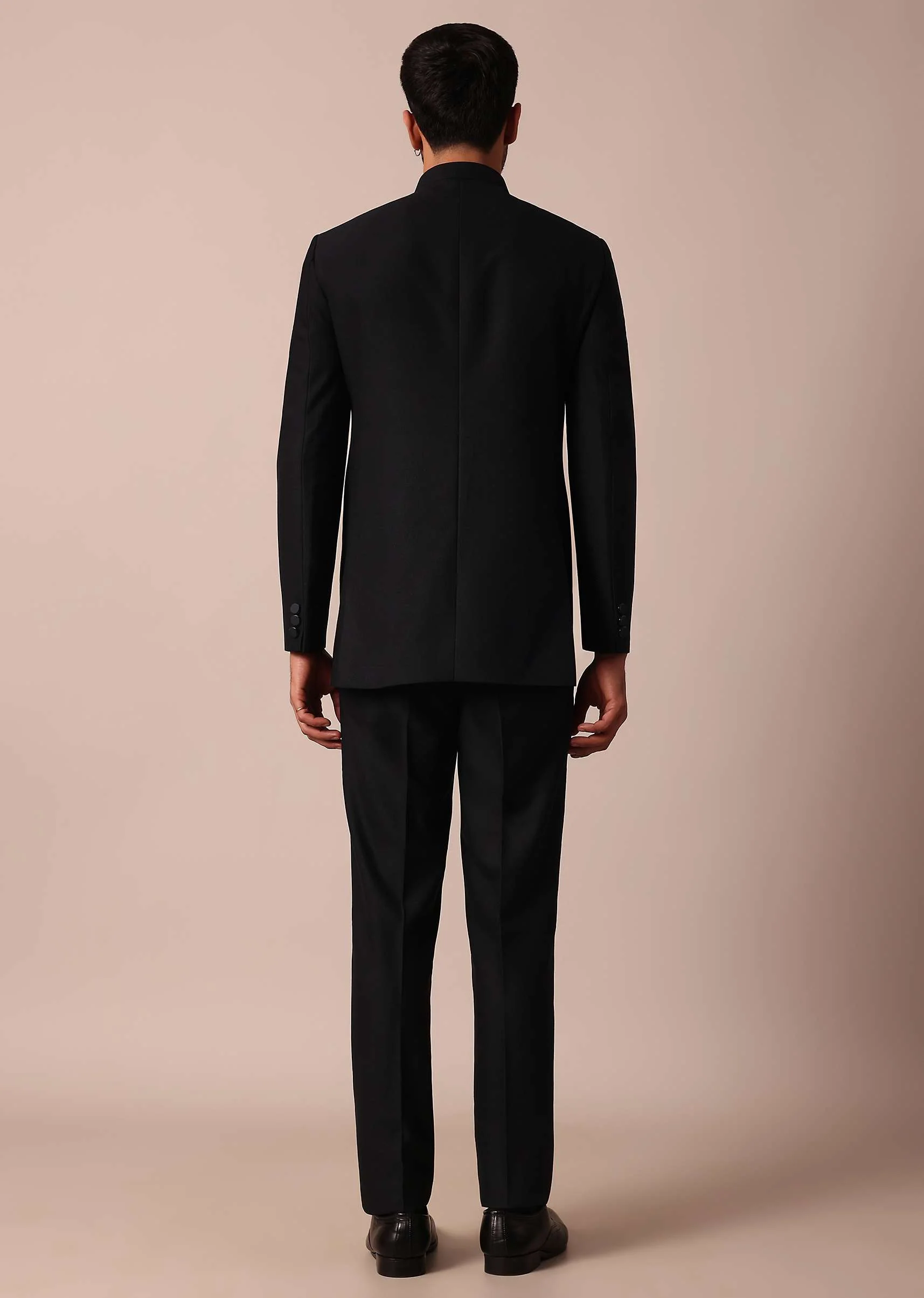Classic Black Bandhgala Jodhpuri Sherwani - Image 3