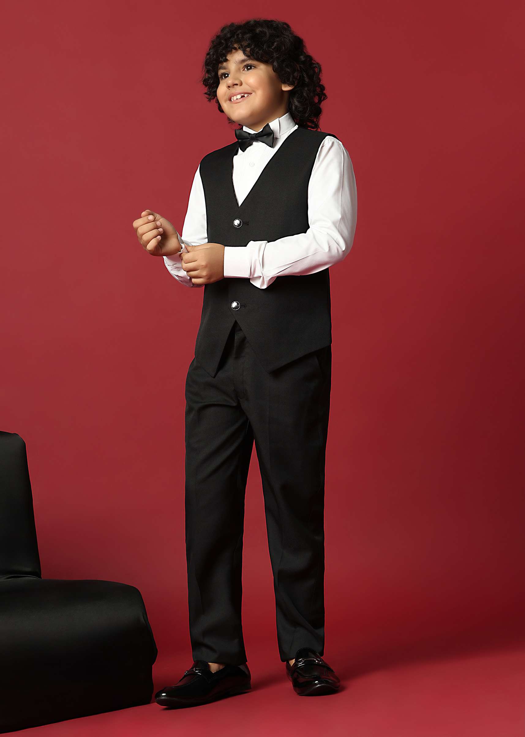 Classic Black Cutwork Tuxedo For Boys - Image 6