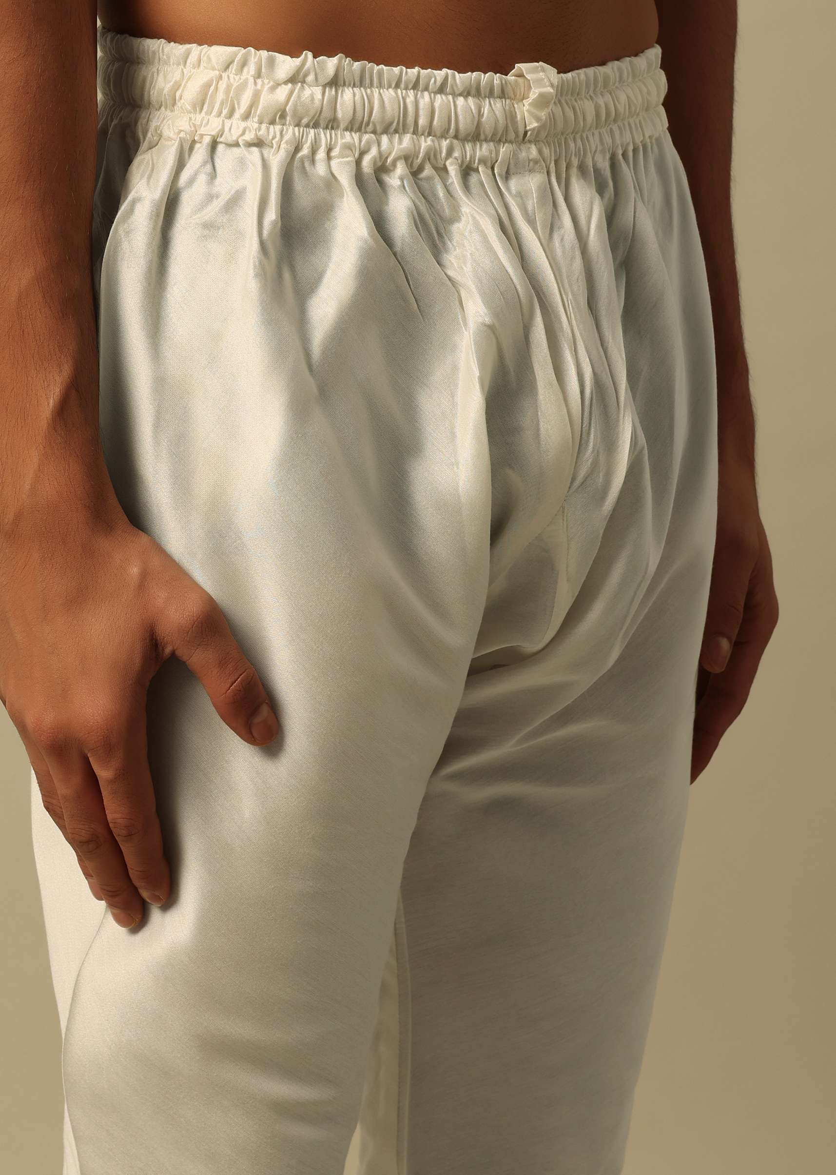Classic White Raw Silk Sherwani - Image 7