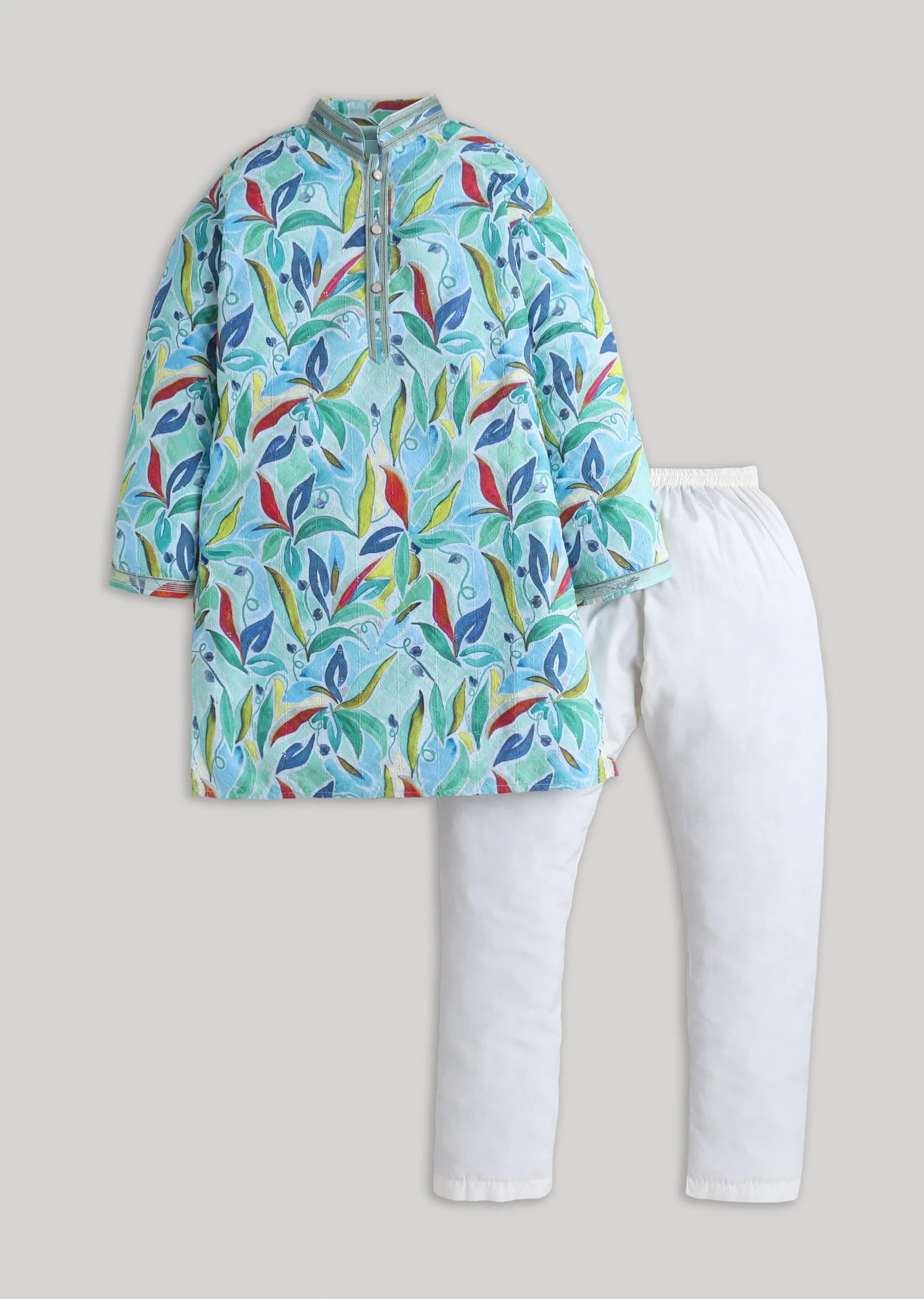 Color Pop Floral Festive Kurta Set For Boys