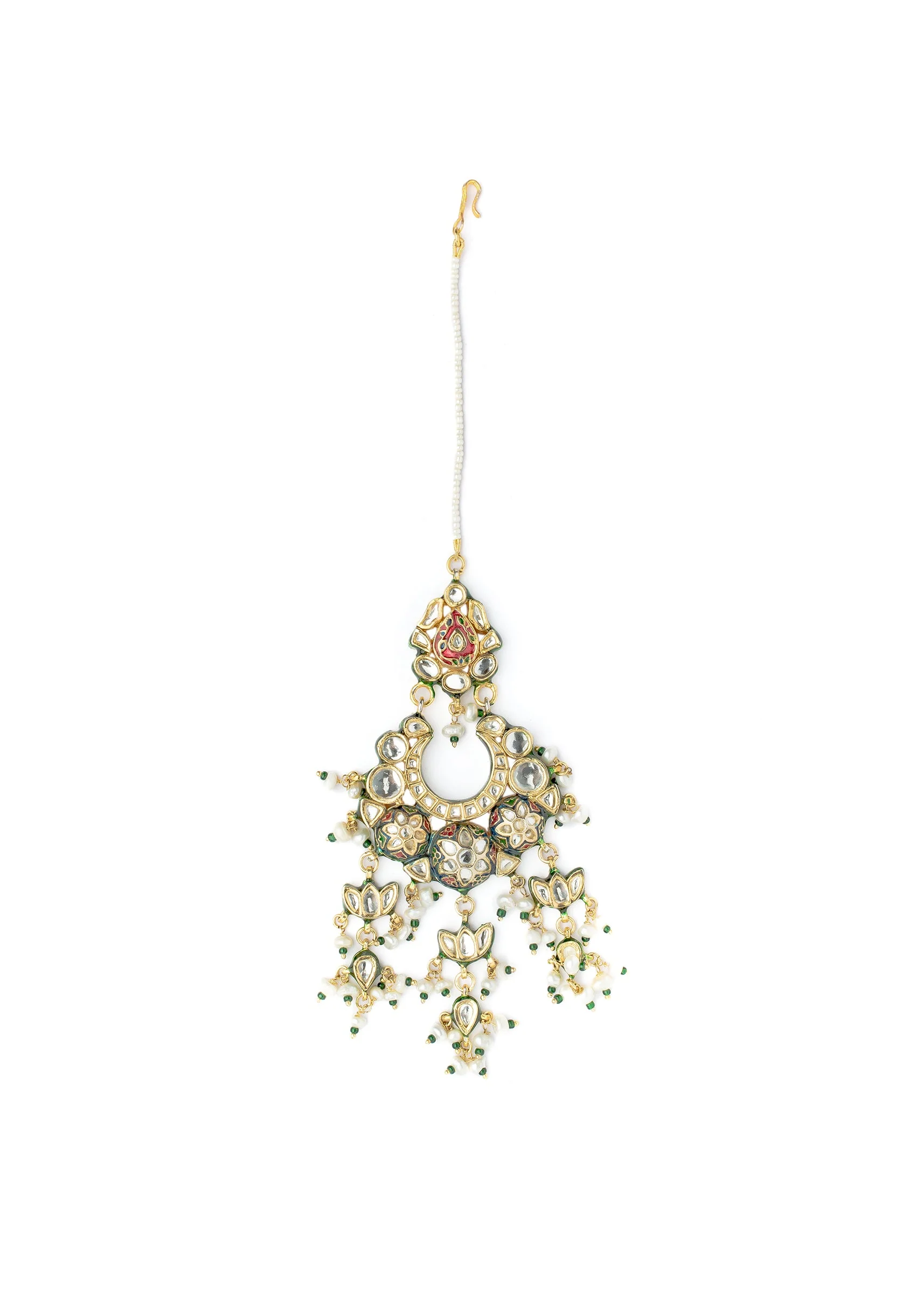 Colourful Accents Gold Plated Kundan Polki Maangtikka