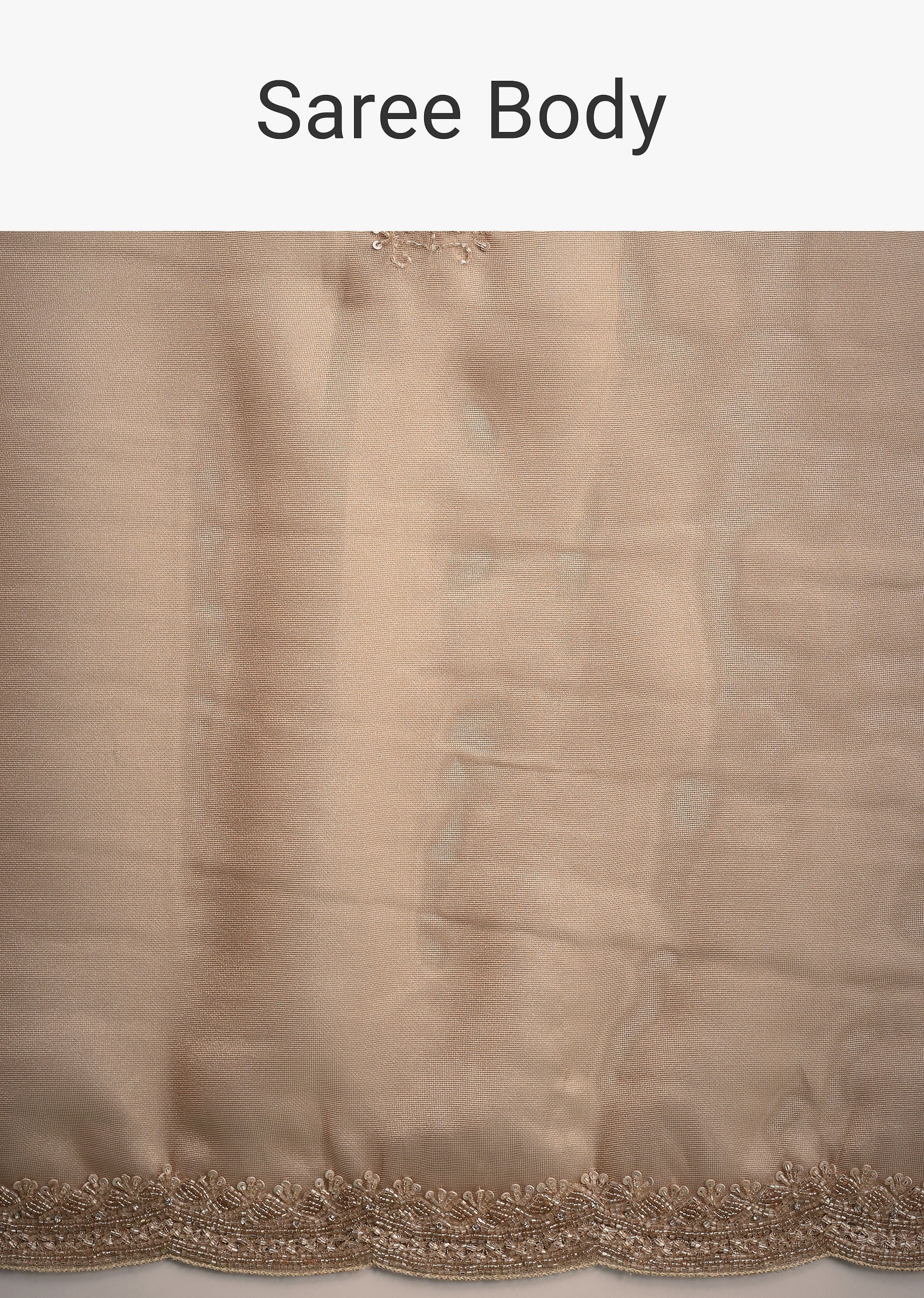 Copper Tissue Saree With Cutdana And Stone Embroidery - Image 11
