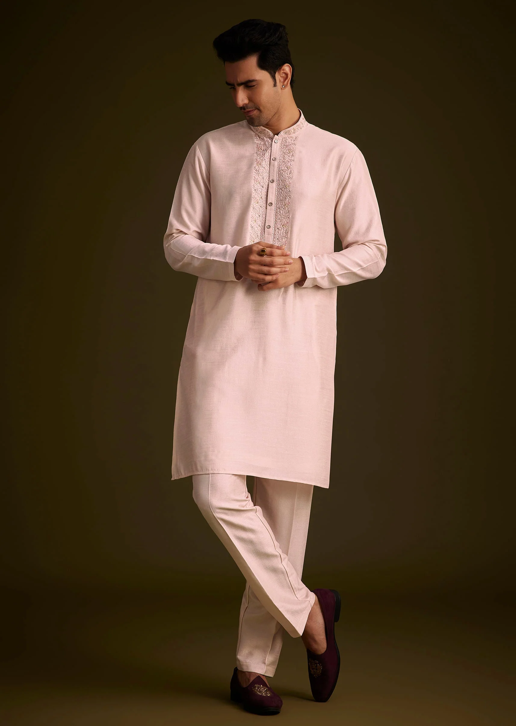Cream Embroidered Sherwani With Thread And Sequin Work - Image 6