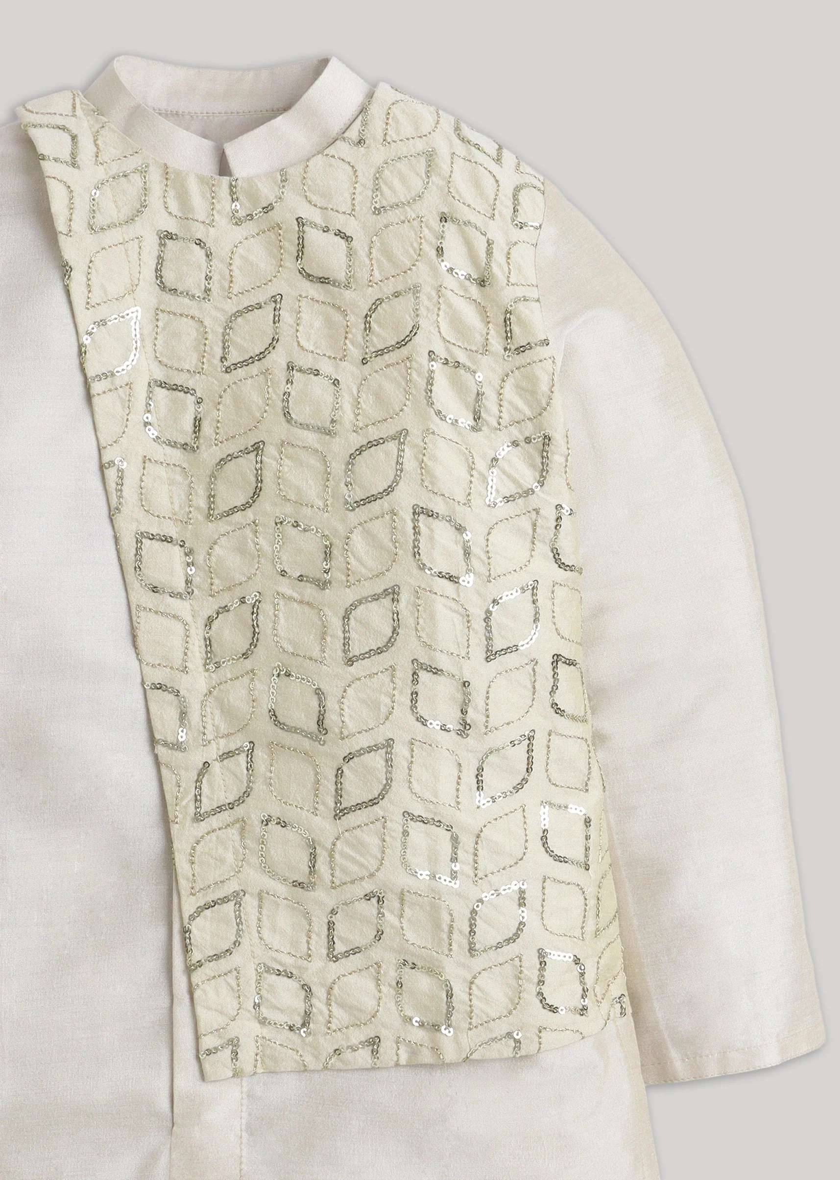 Cream Kids Kurta Set - Image 3