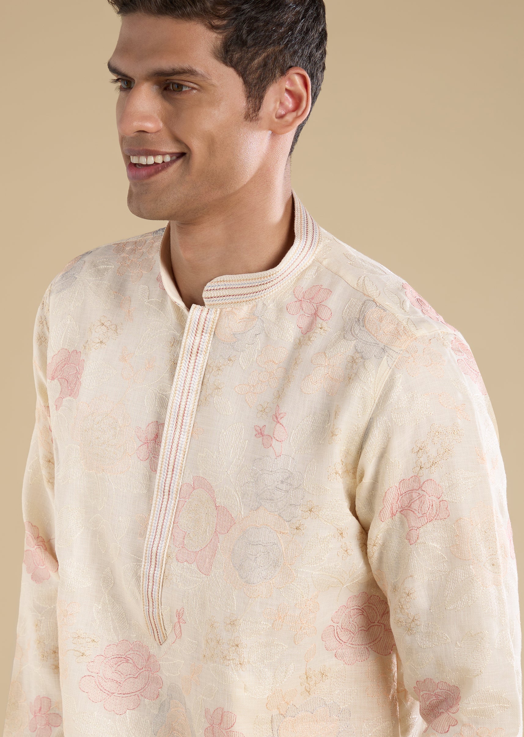 Cream Minimal Kurta Set - Image 2
