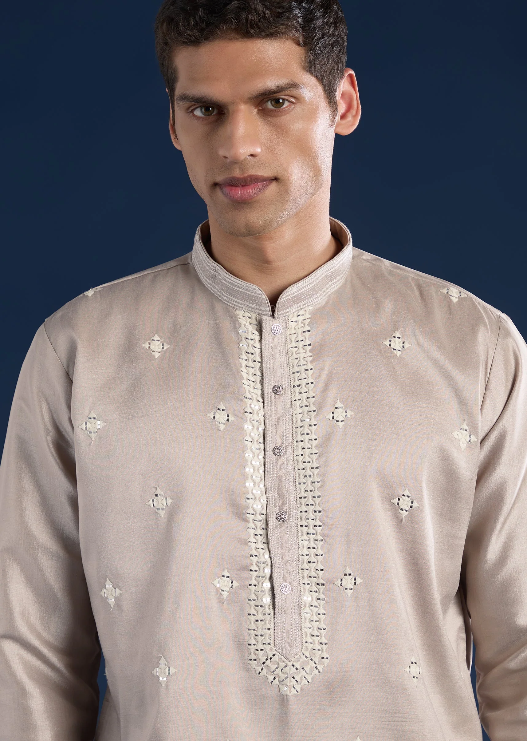 Cream Mirror Kurta Set - Image 2