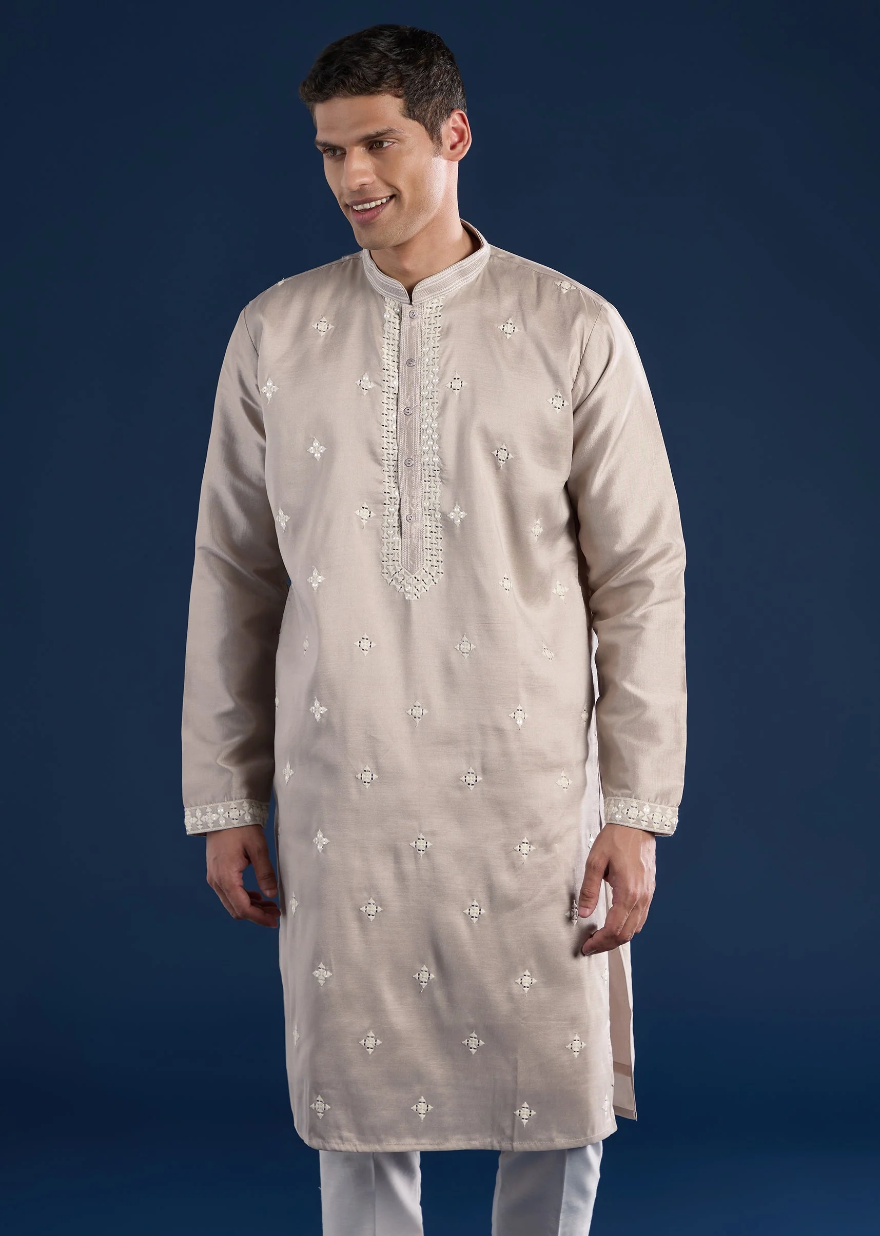 Cream Mirror Kurta Set - Image 4