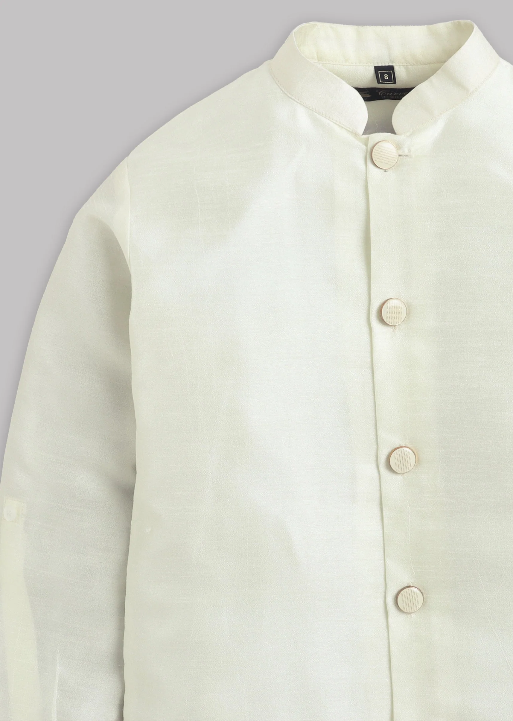 Cream Multi Floral Nehru Jacket Set - Image 5