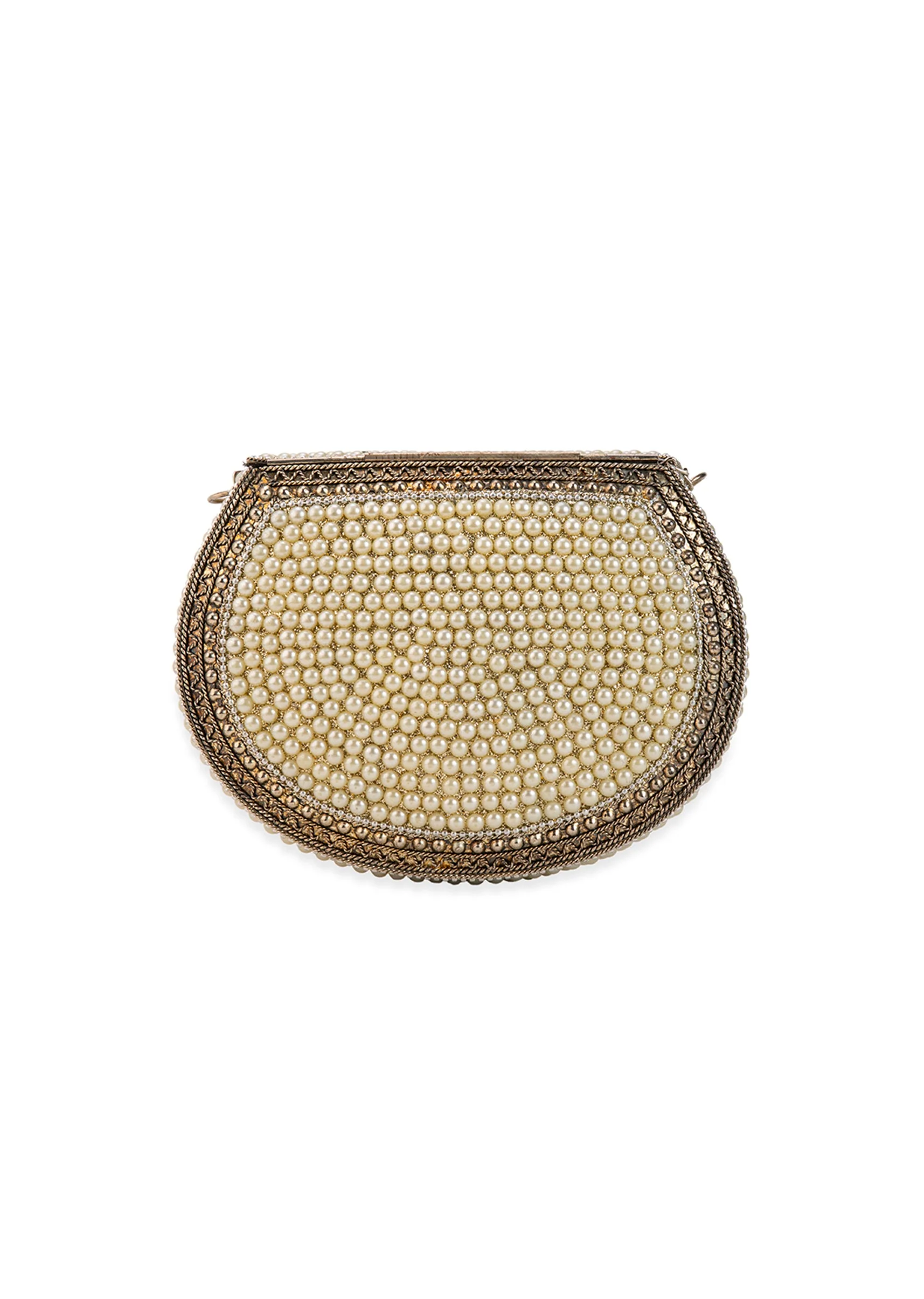 Cream Pearl Embellished Sling Bag - Image 3
