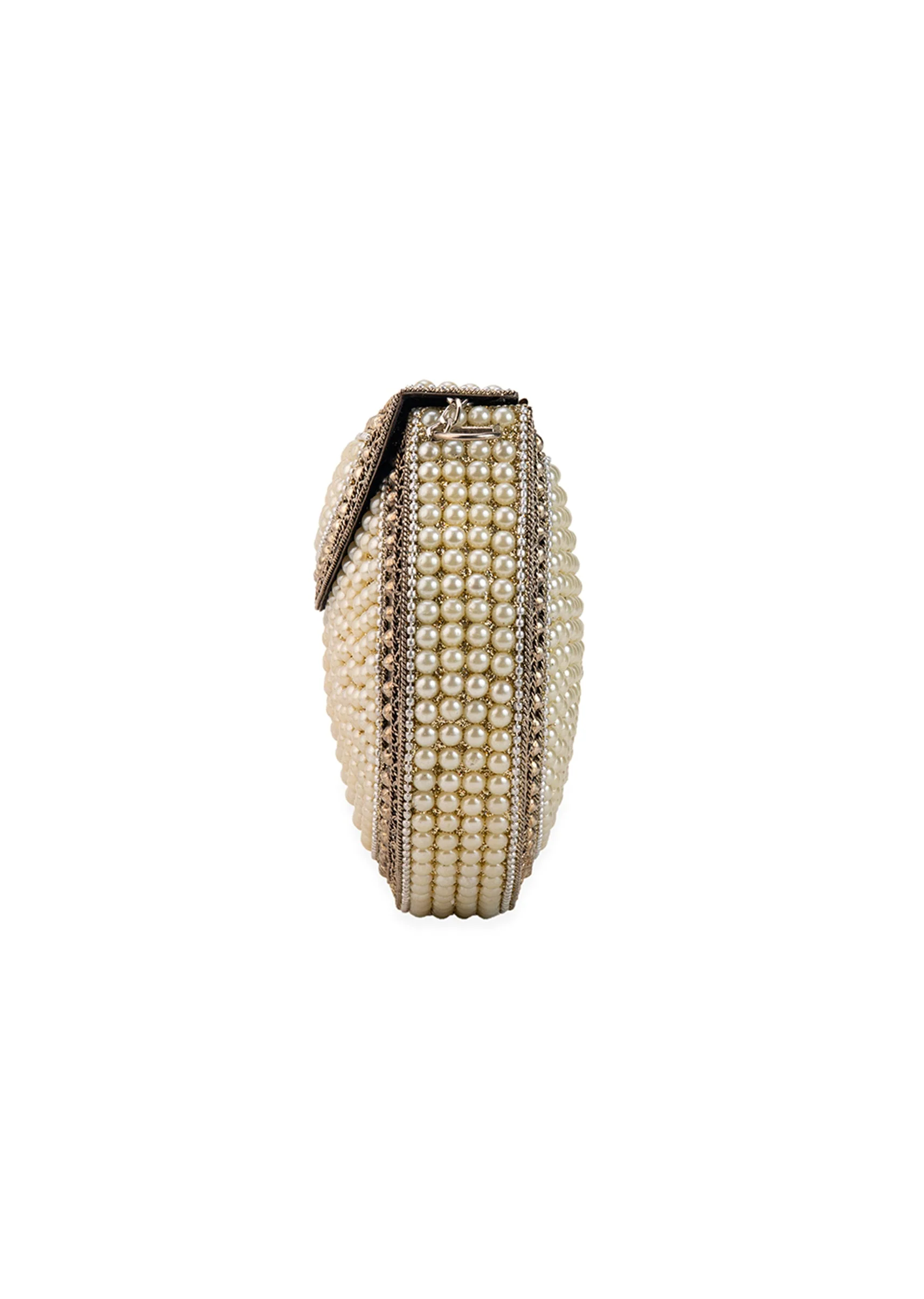 Cream Pearl Embellished Sling Bag - Image 4