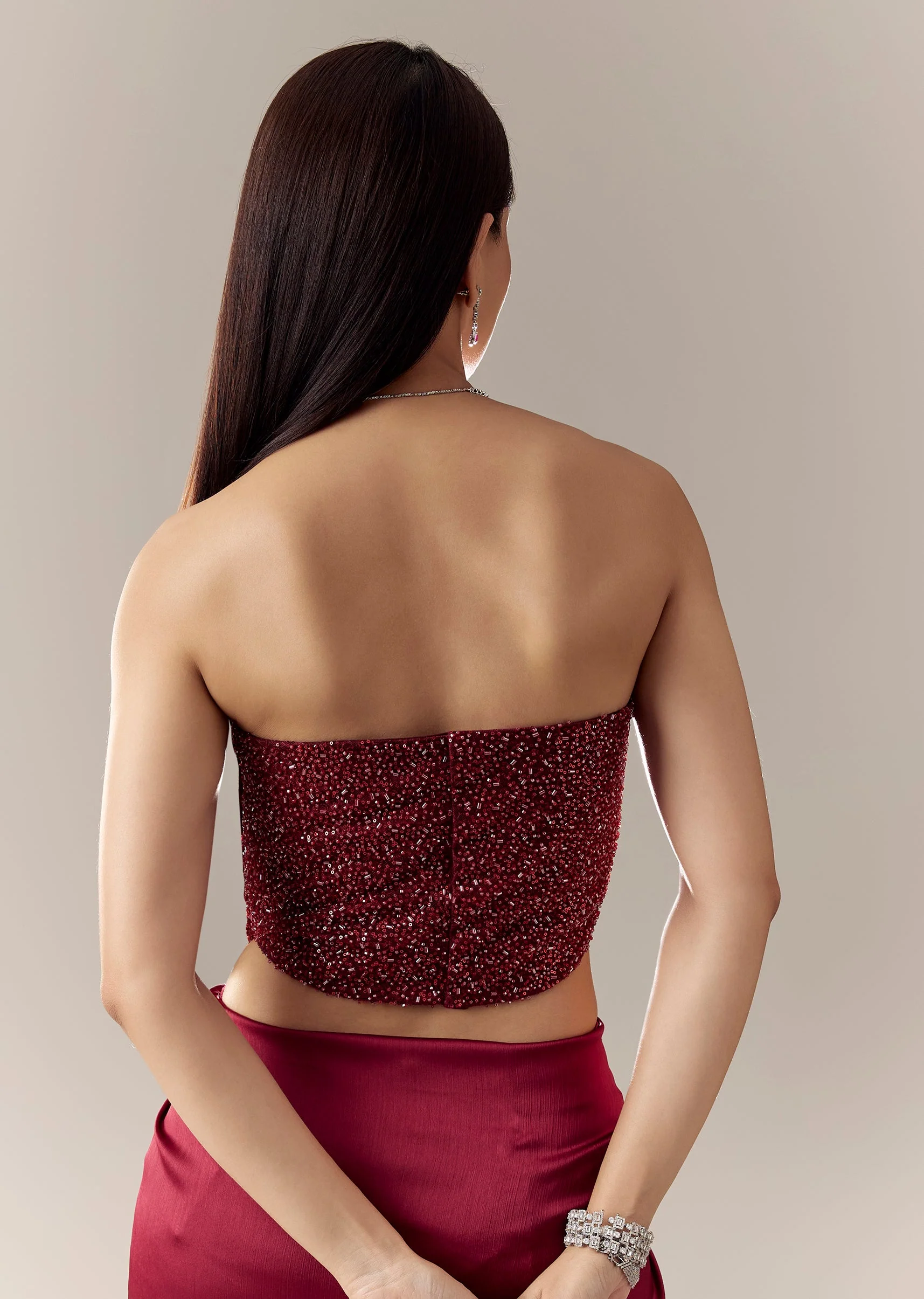 Crimson Corset Cowl Cut Dana Blouse - Image 2