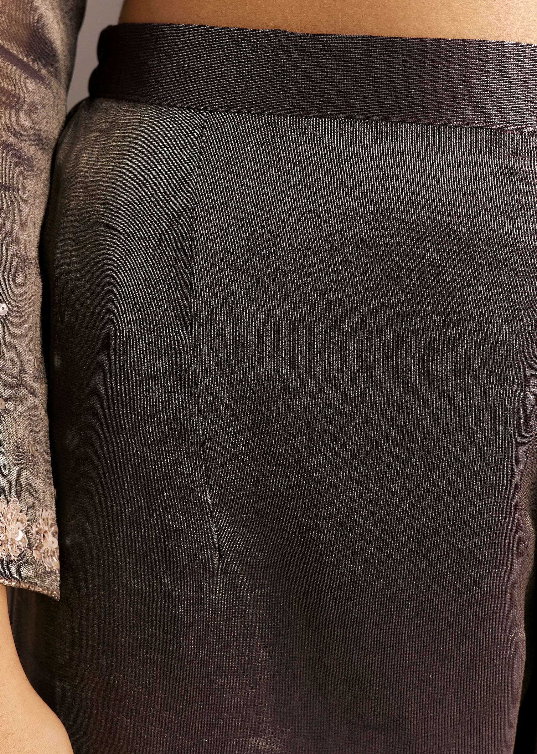 Dark Purple Organza Tissue Embroidered Kurta Pant With Embroidered Dupatta - Image 6