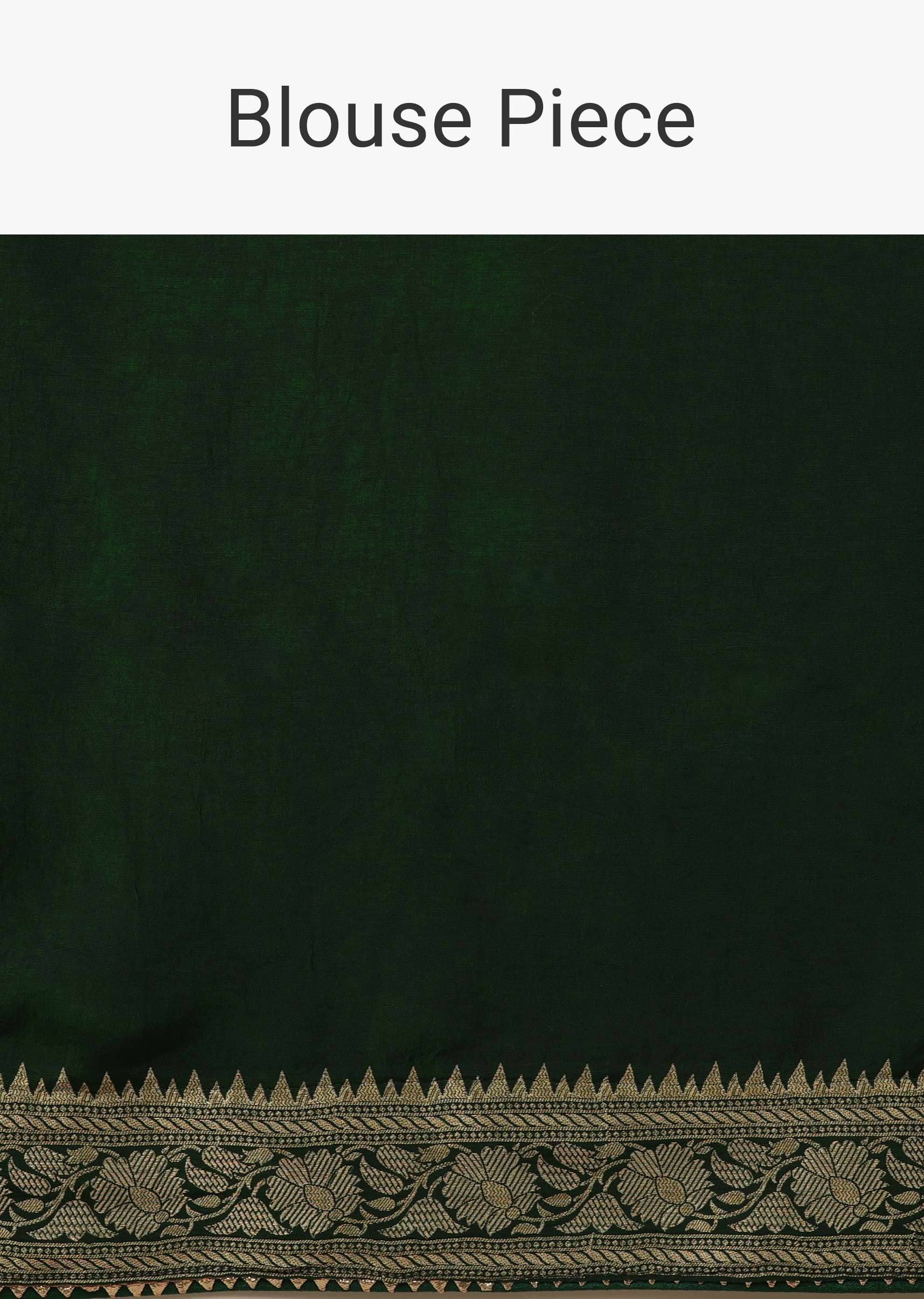 Deep Green Dola Silk Banarasi Saree With Bandhani Waeve - Image 7