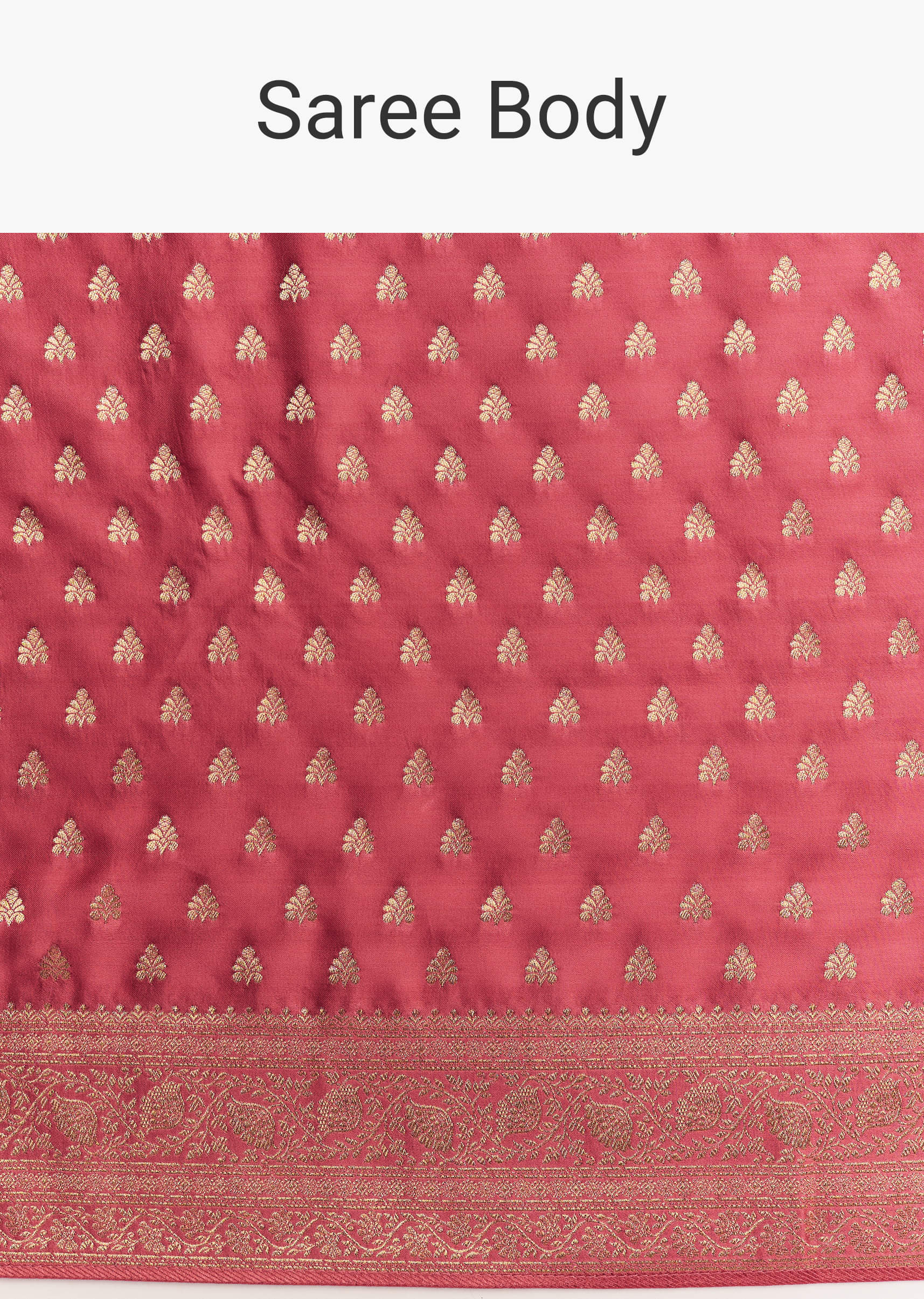 Dusky Pink Silk Saree With Butti And Woven Border - Image 9