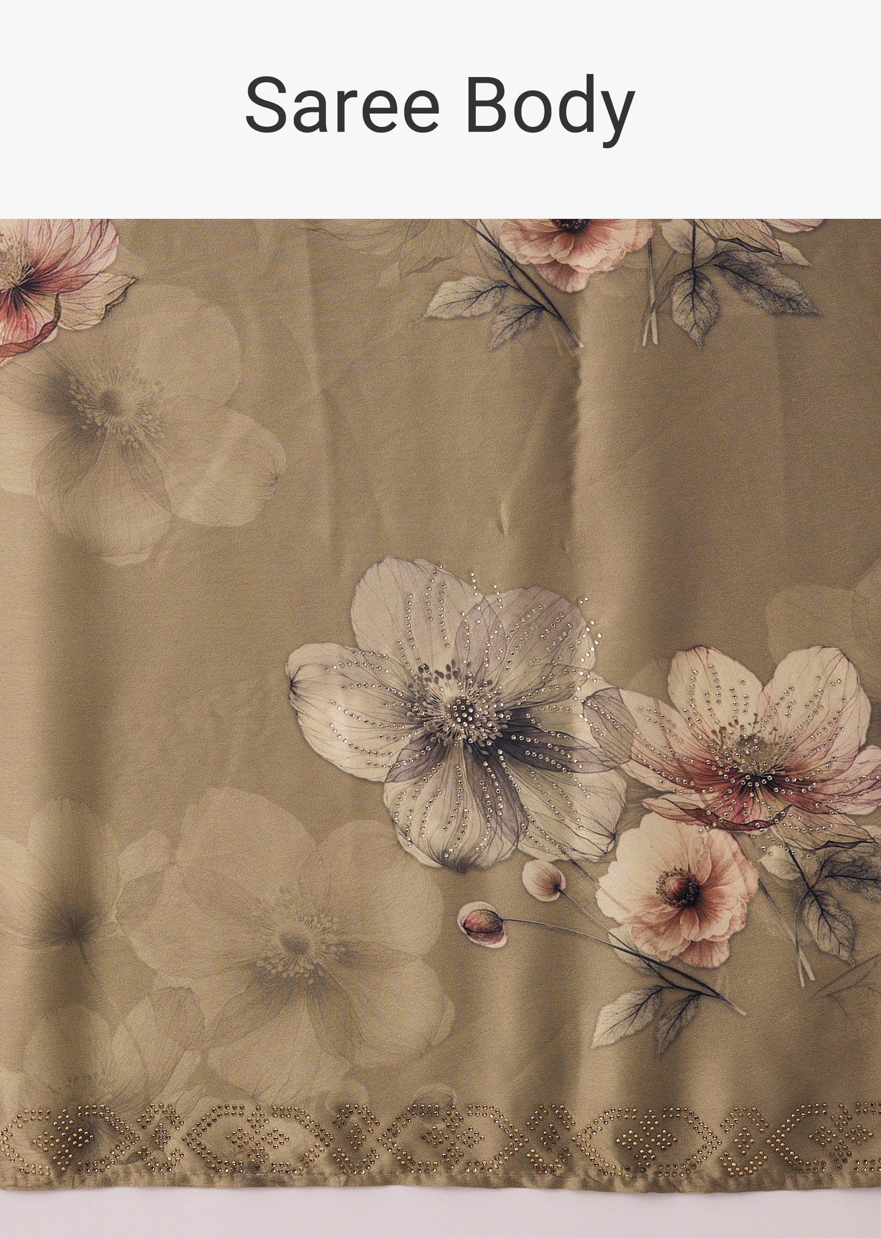 Earthy Brown Pair – Satin Saree For Her And Banarasi Kurta Set For Him - Image 9