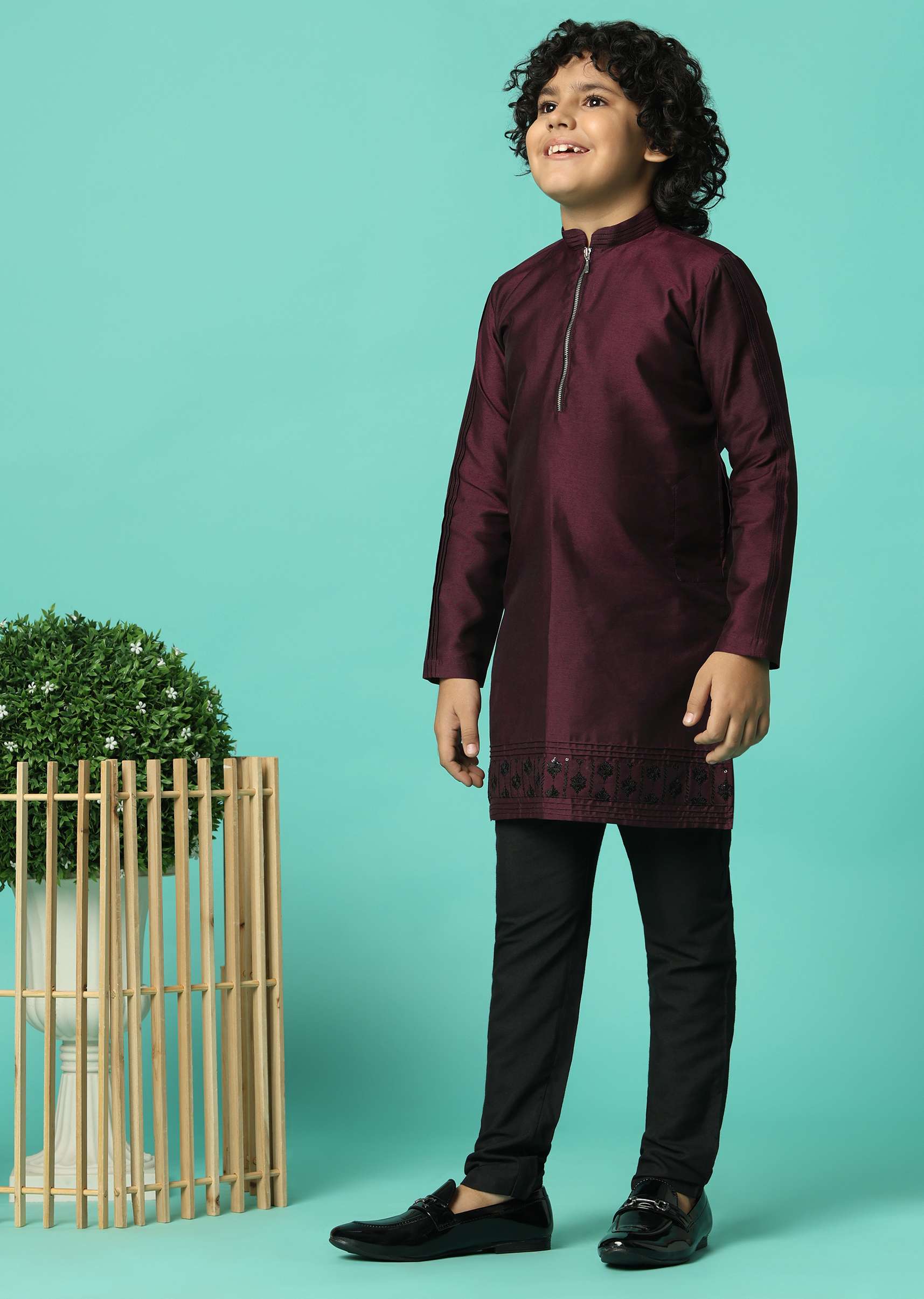 Elegant Embroidered Festive Sherwani For Boys - Image 6