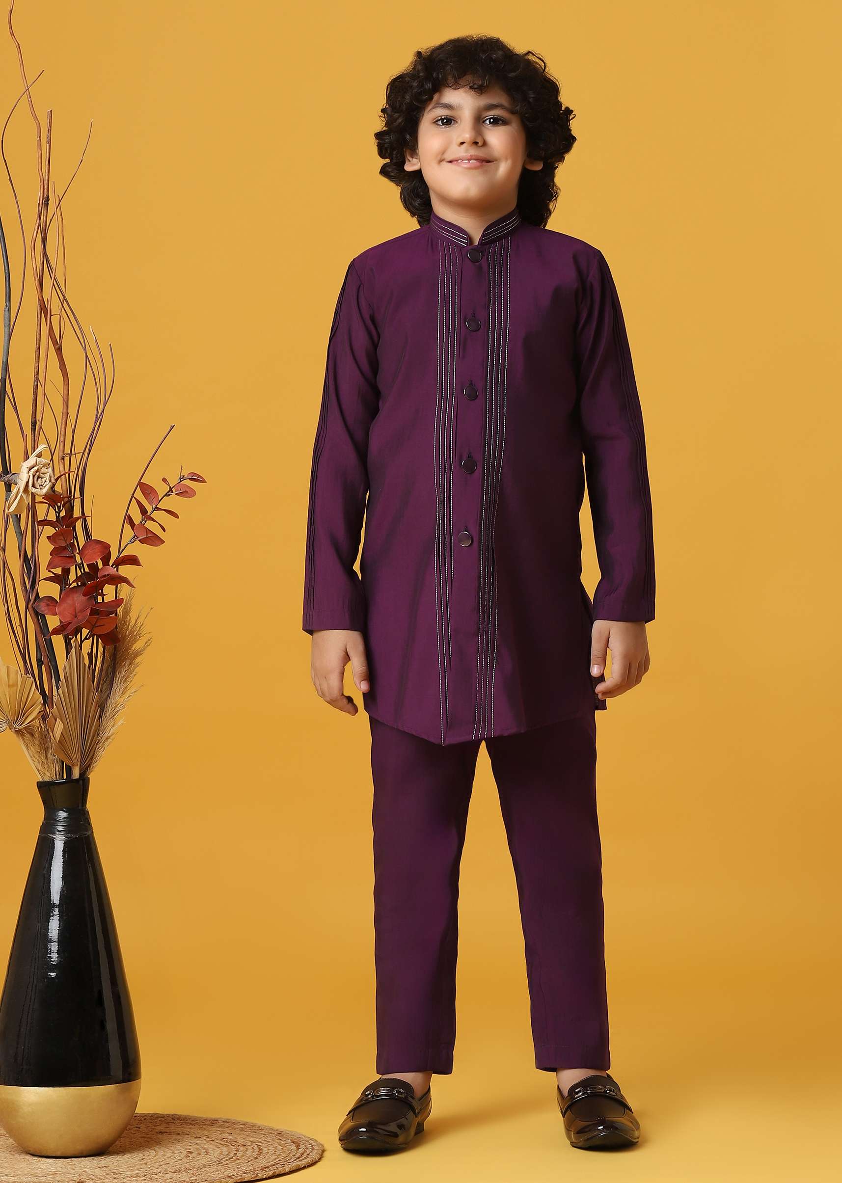 Elegant Embroidered Sherwani Set For Boys - Image 6