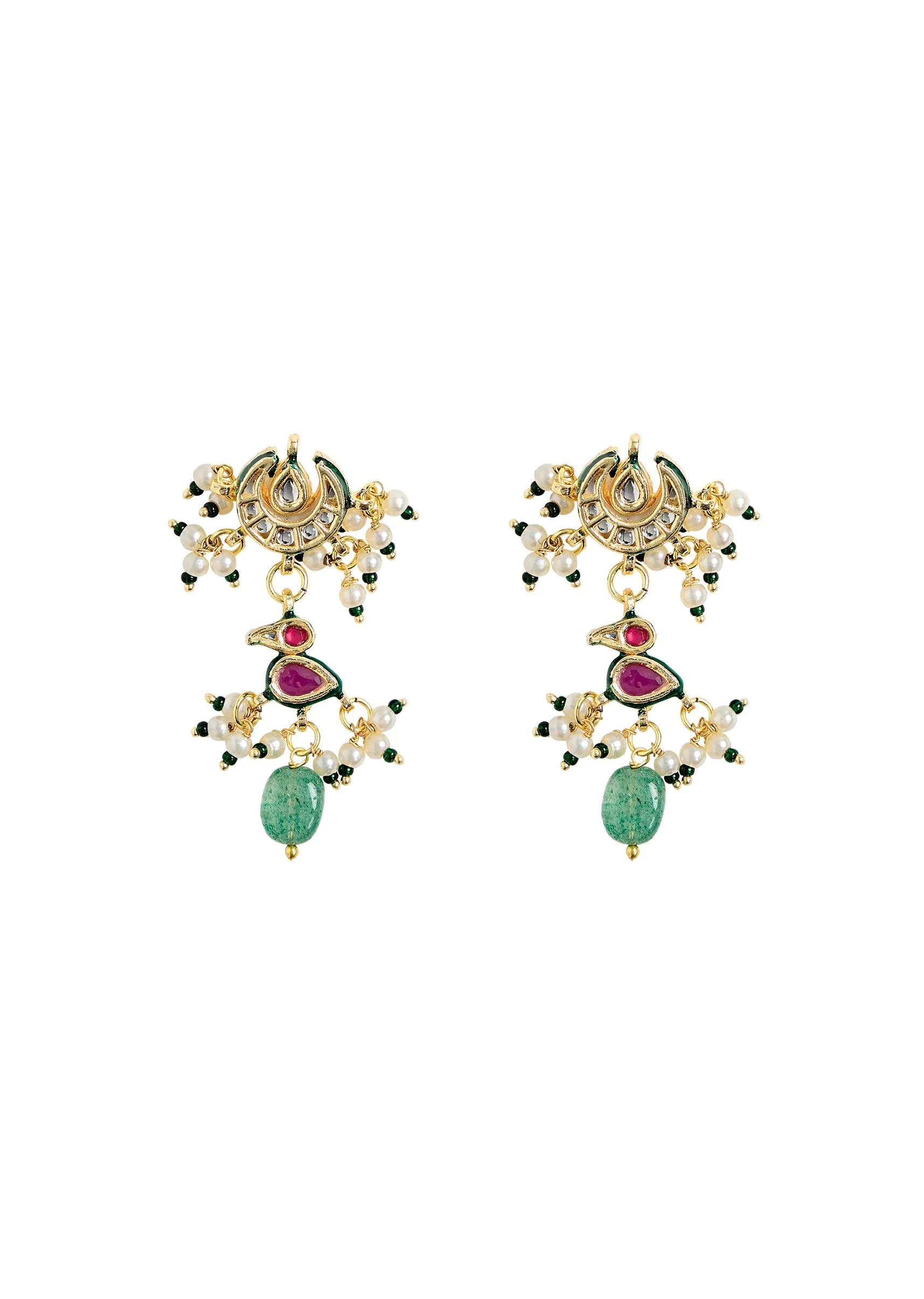 Elegant Green Beaded Necklace Set - Image 3