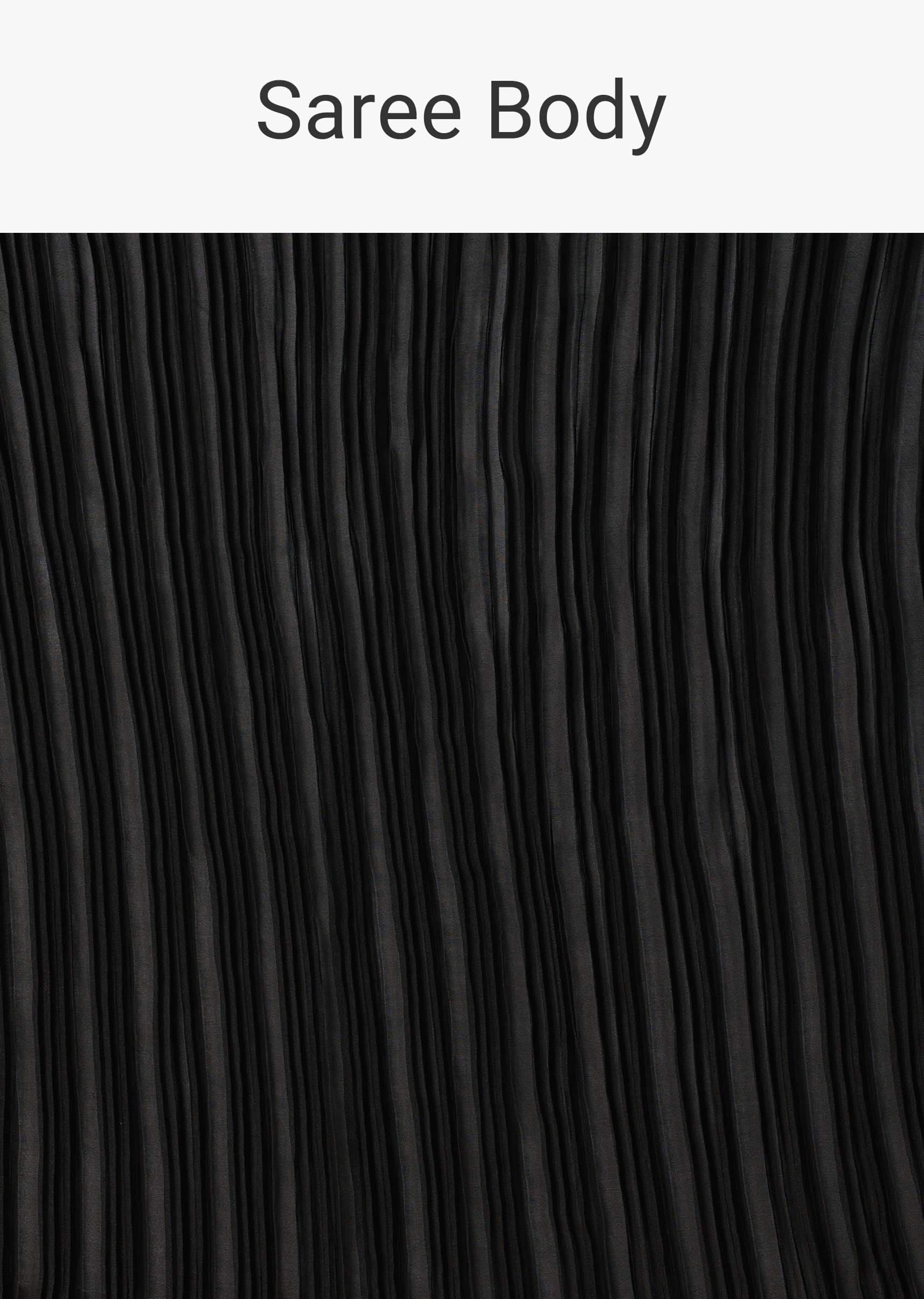 Elegant Pre Stitched Black Georgette Saree Set - Image 7