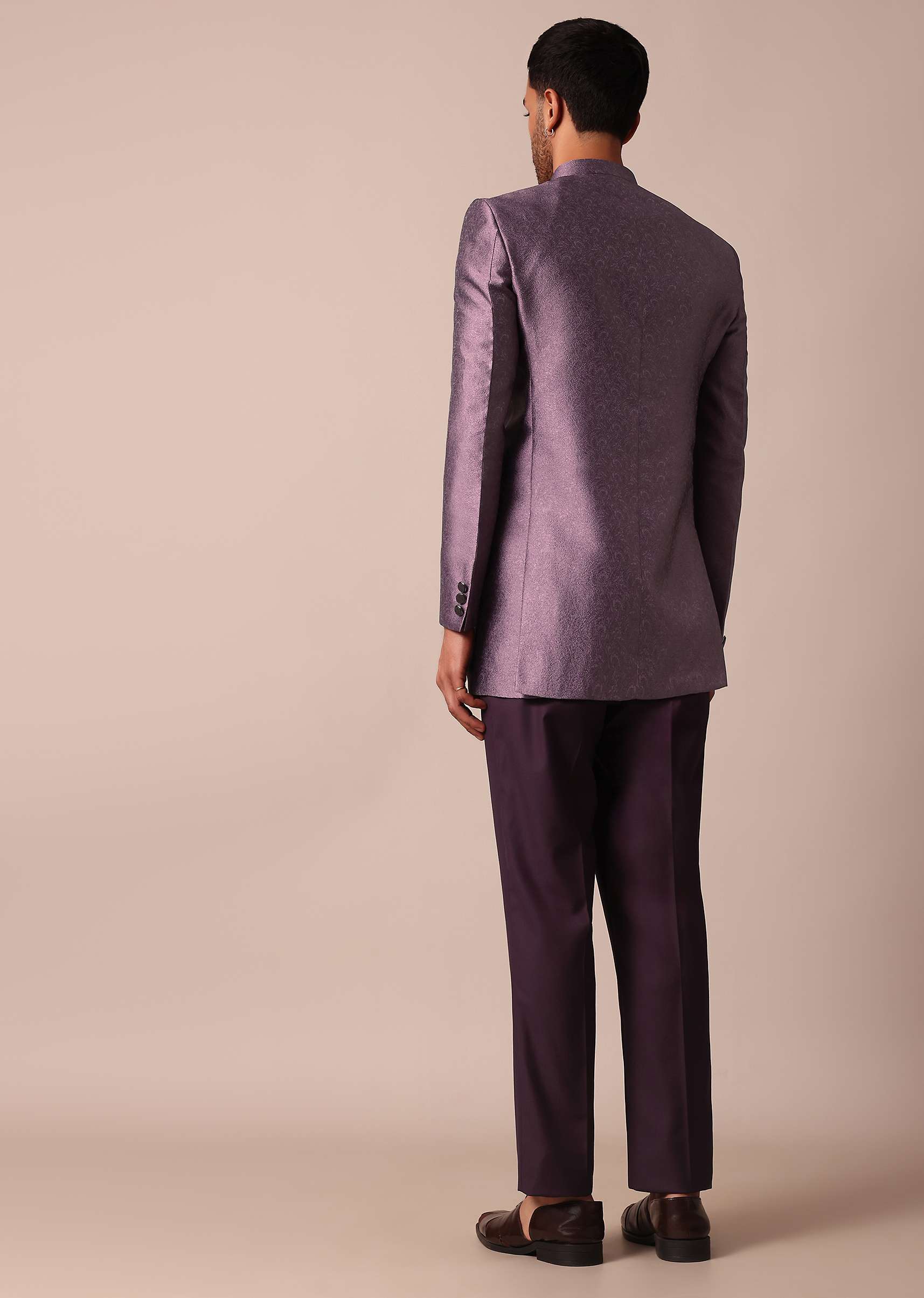 Elegant Purple Bandhgala Jodhpuri Sherwani - Image 6