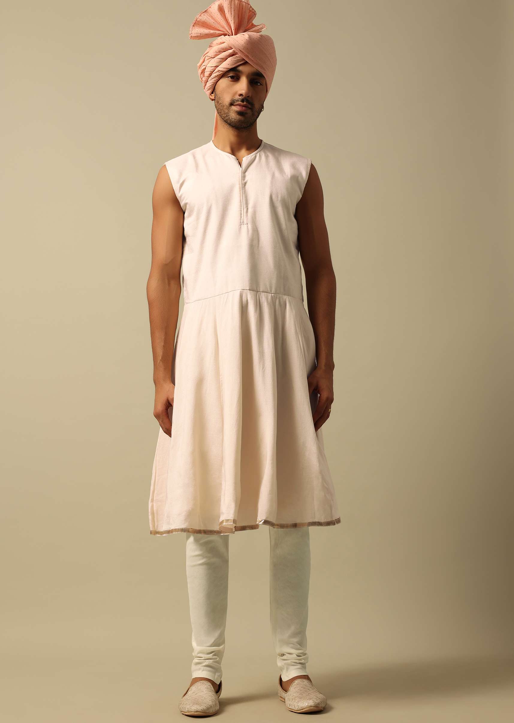 Elegant White Raw Silk Sherwani - Image 6
