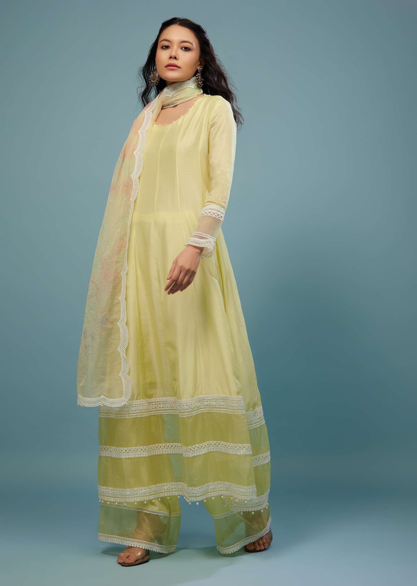 Daffodils Yellow Palazzo Suit In Viscose Silk - Image 3