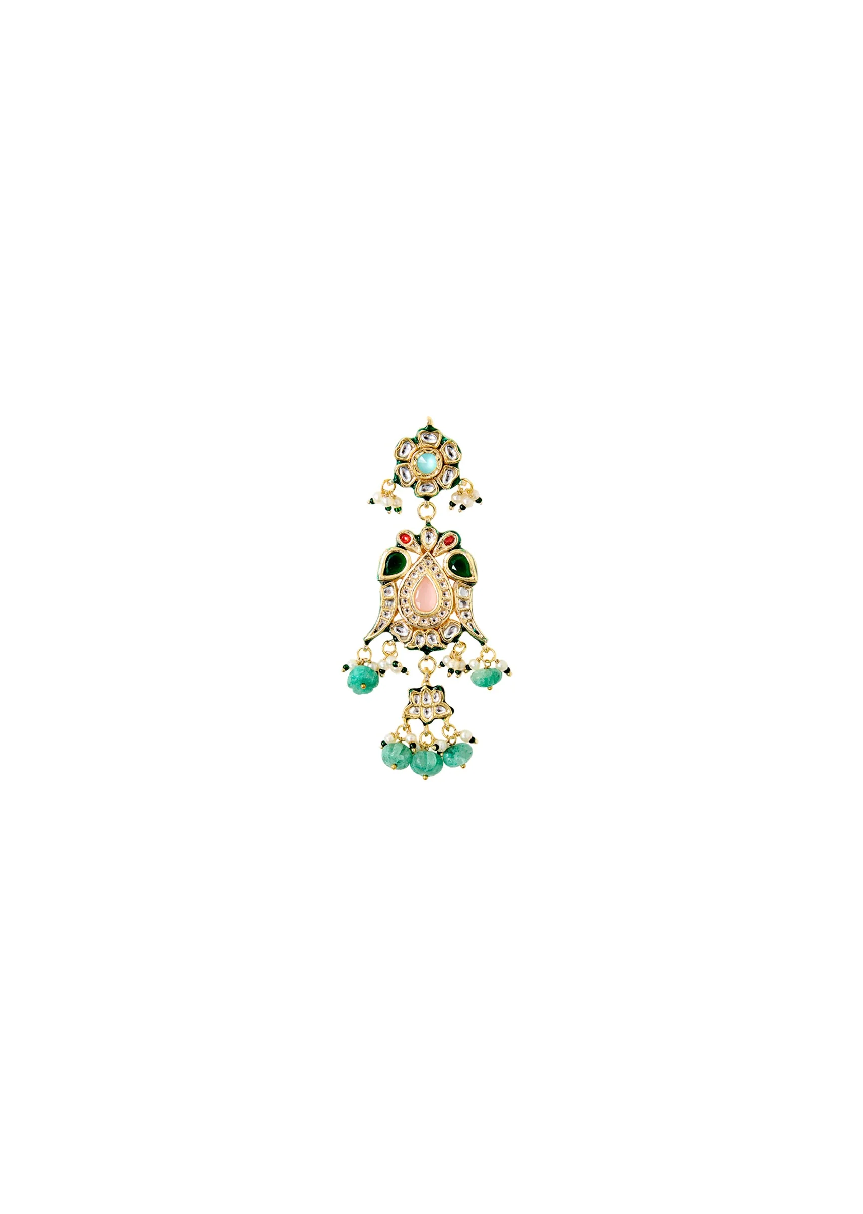 Emerald Drop Statement Earrings - Image 3