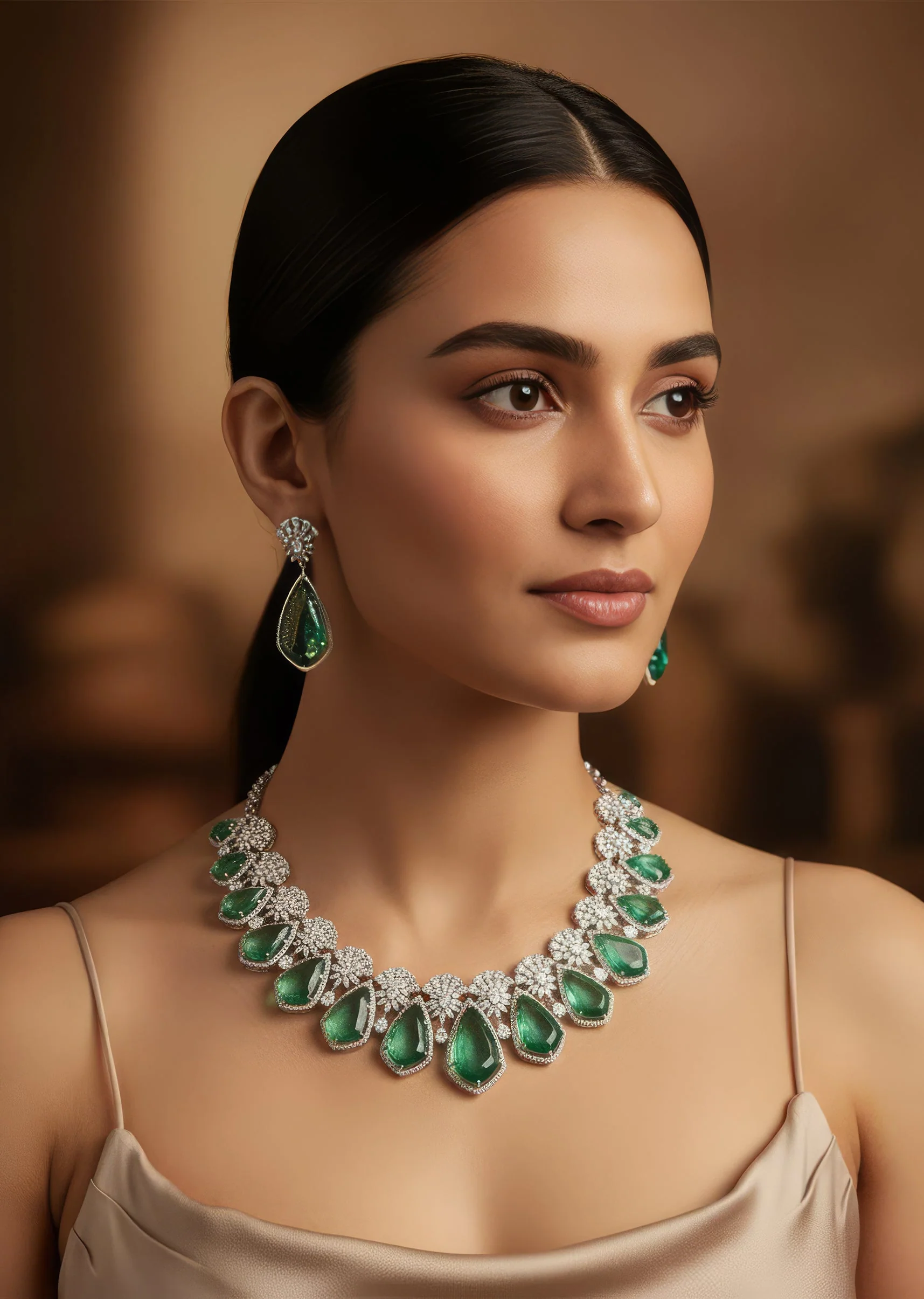 Emerald Elegance Necklace Set