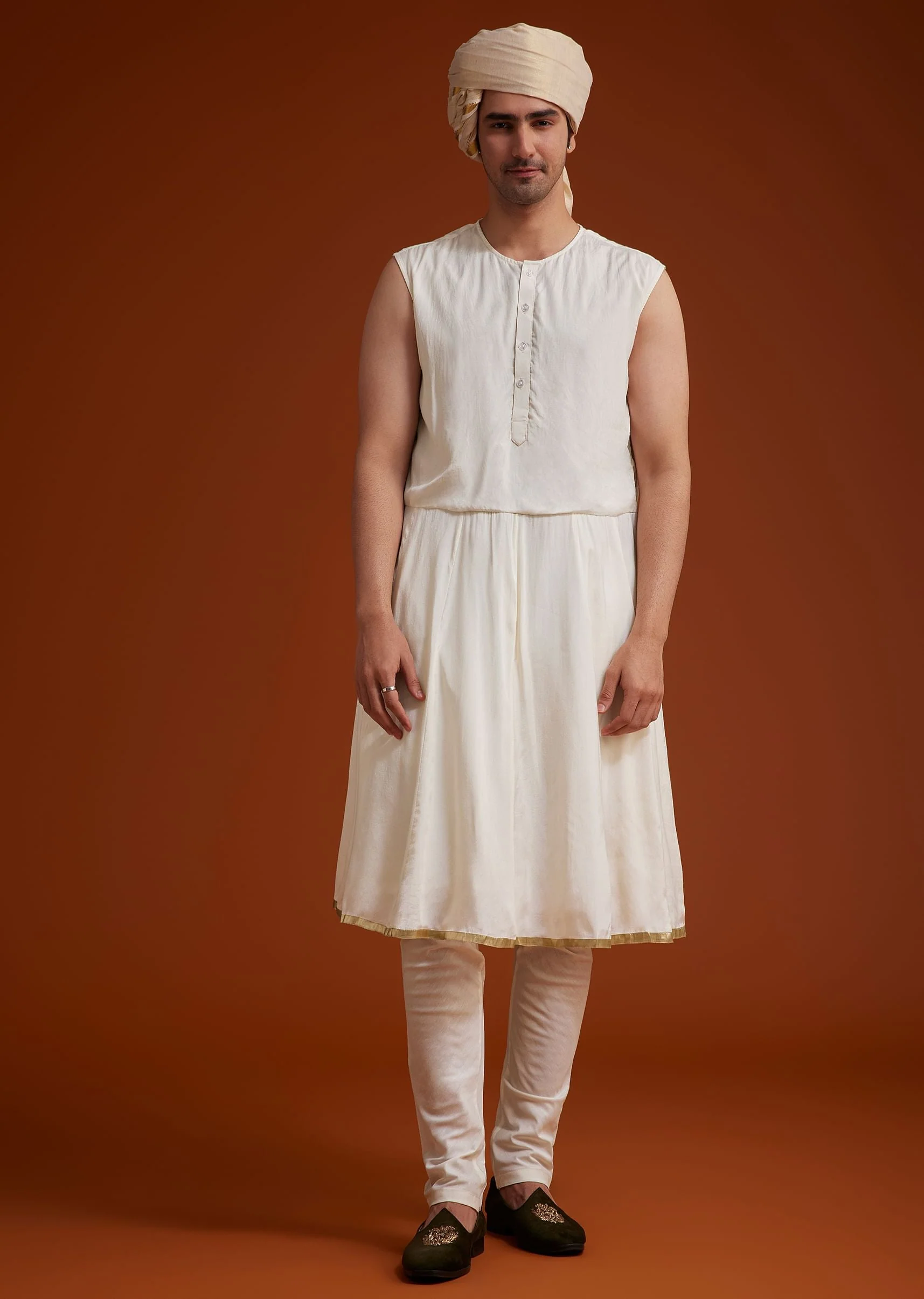 Faun Sherwani Set With Dori And Resham Work - Image 7