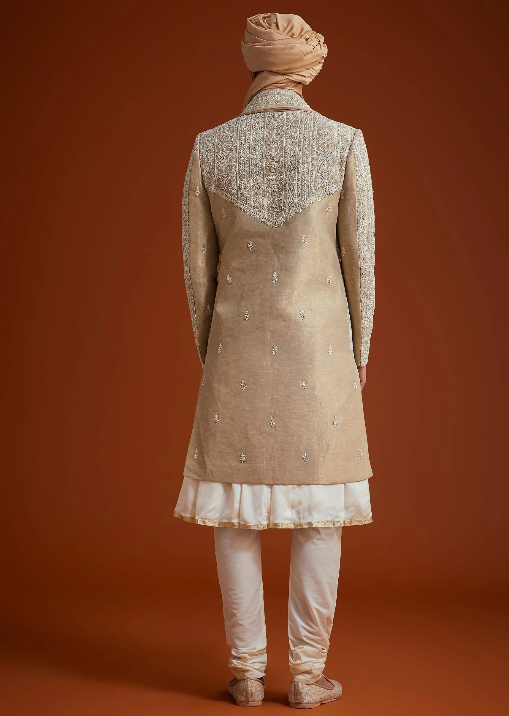 Faun Sherwani Set With Dori And Thread Embroidery - Image 5