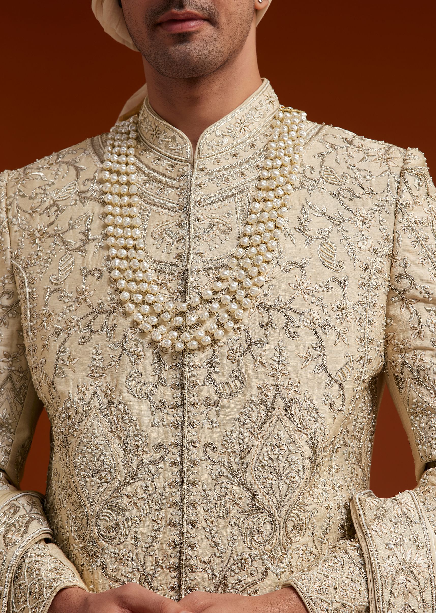 Faun Sherwani Set With Zardosi And Butti Work - Image 2
