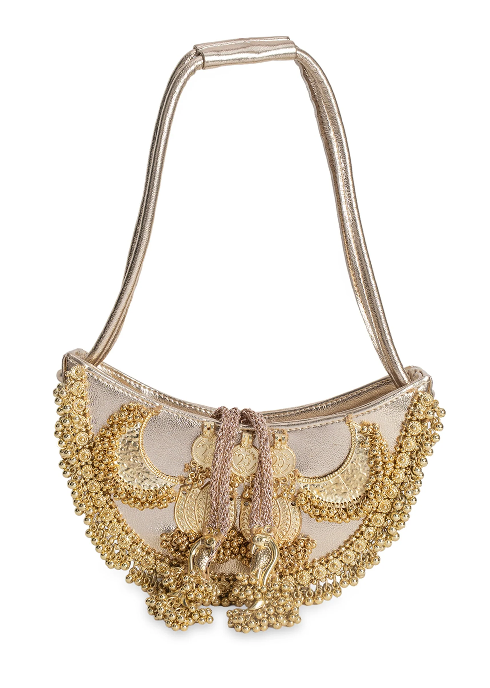 Festive Gold Embellished Handbag - Image 2
